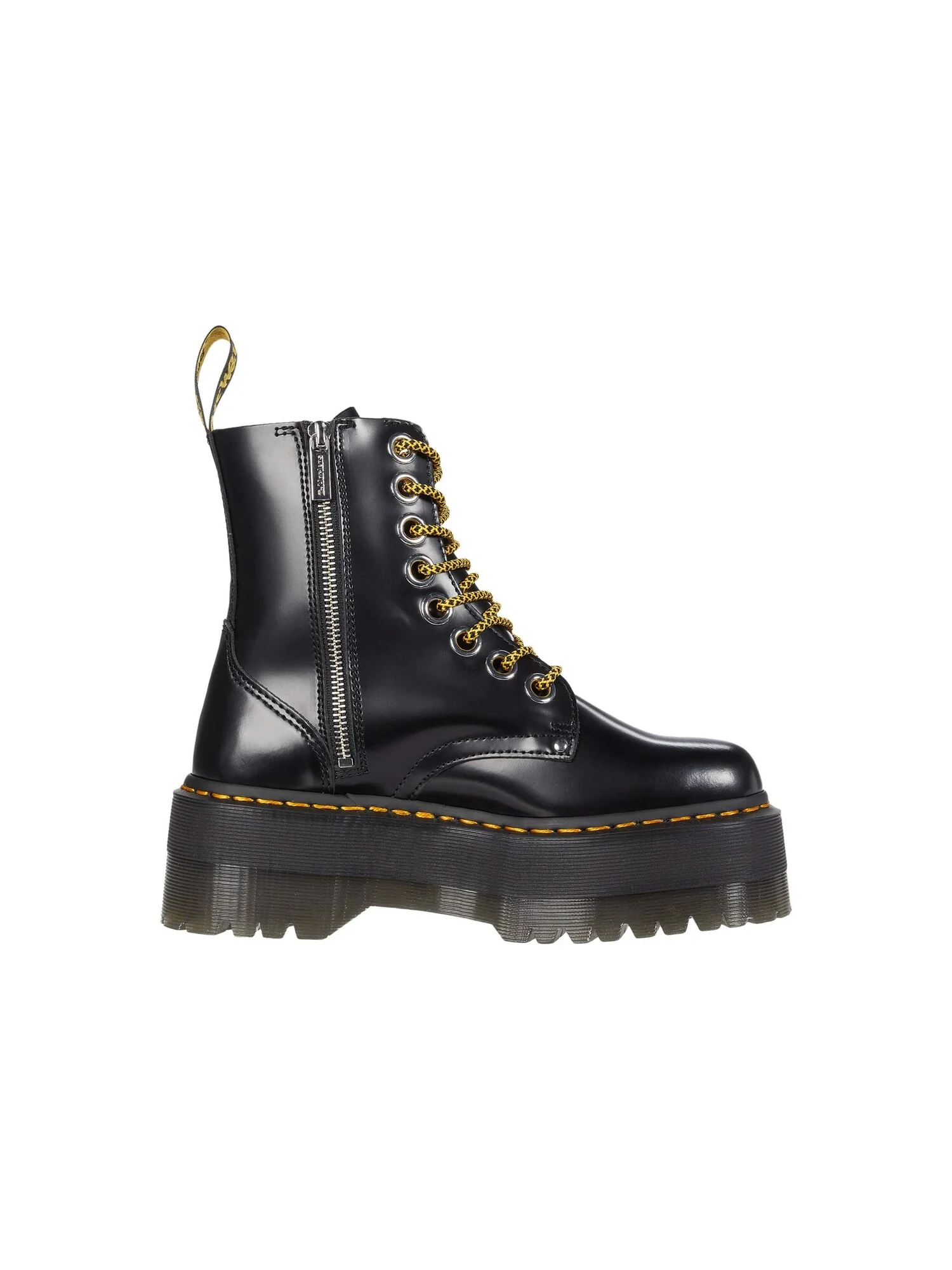 Ботинки Dr. Martens Jadon Max Platform в цвете Black Buttero с желтыми деталями — изображение 1 из 4, коричневый