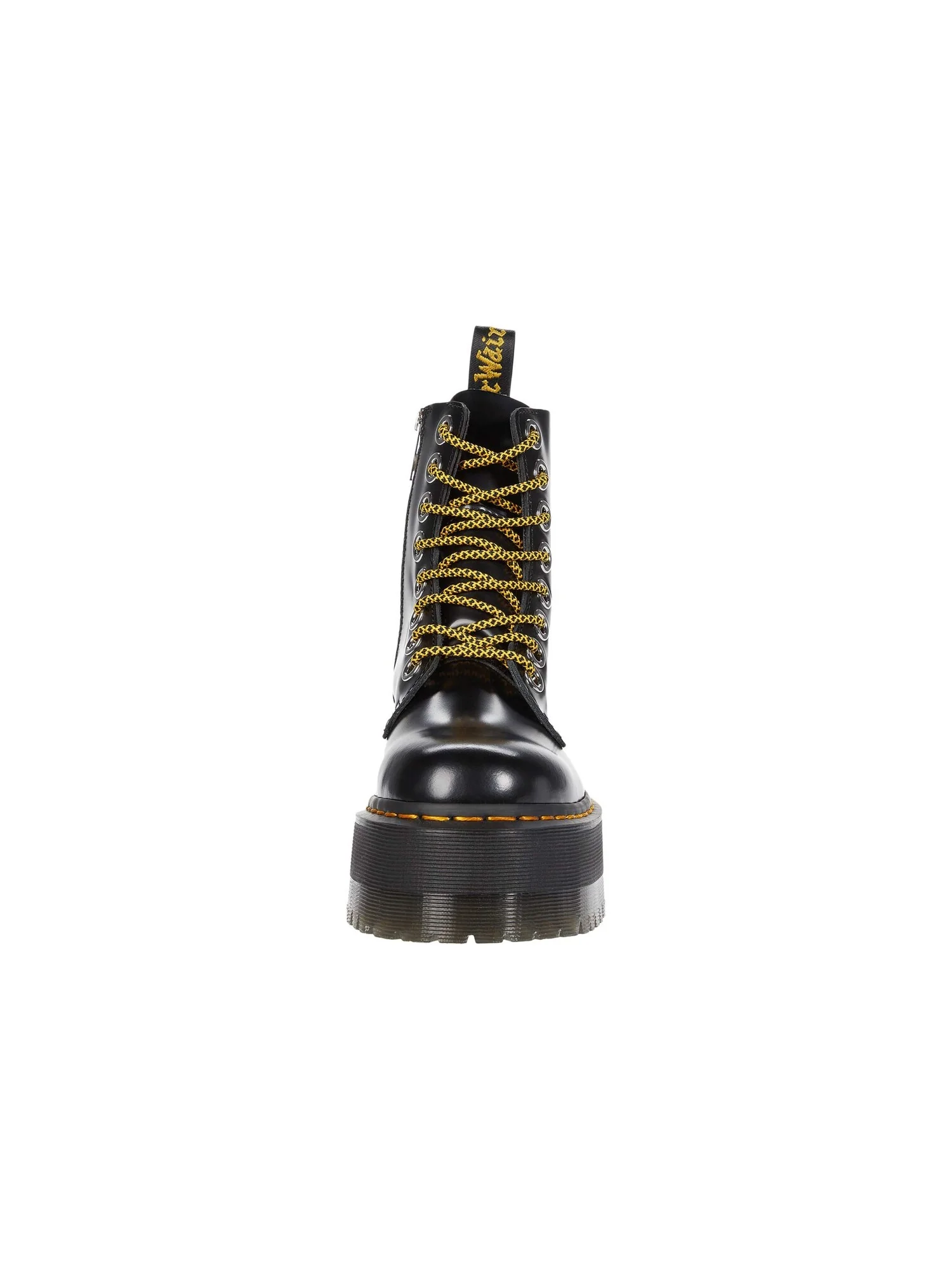 Ботинки Dr. Martens Jadon Max Platform в цвете Black Buttero с желтыми деталями — изображение 4 из 4, коричневый