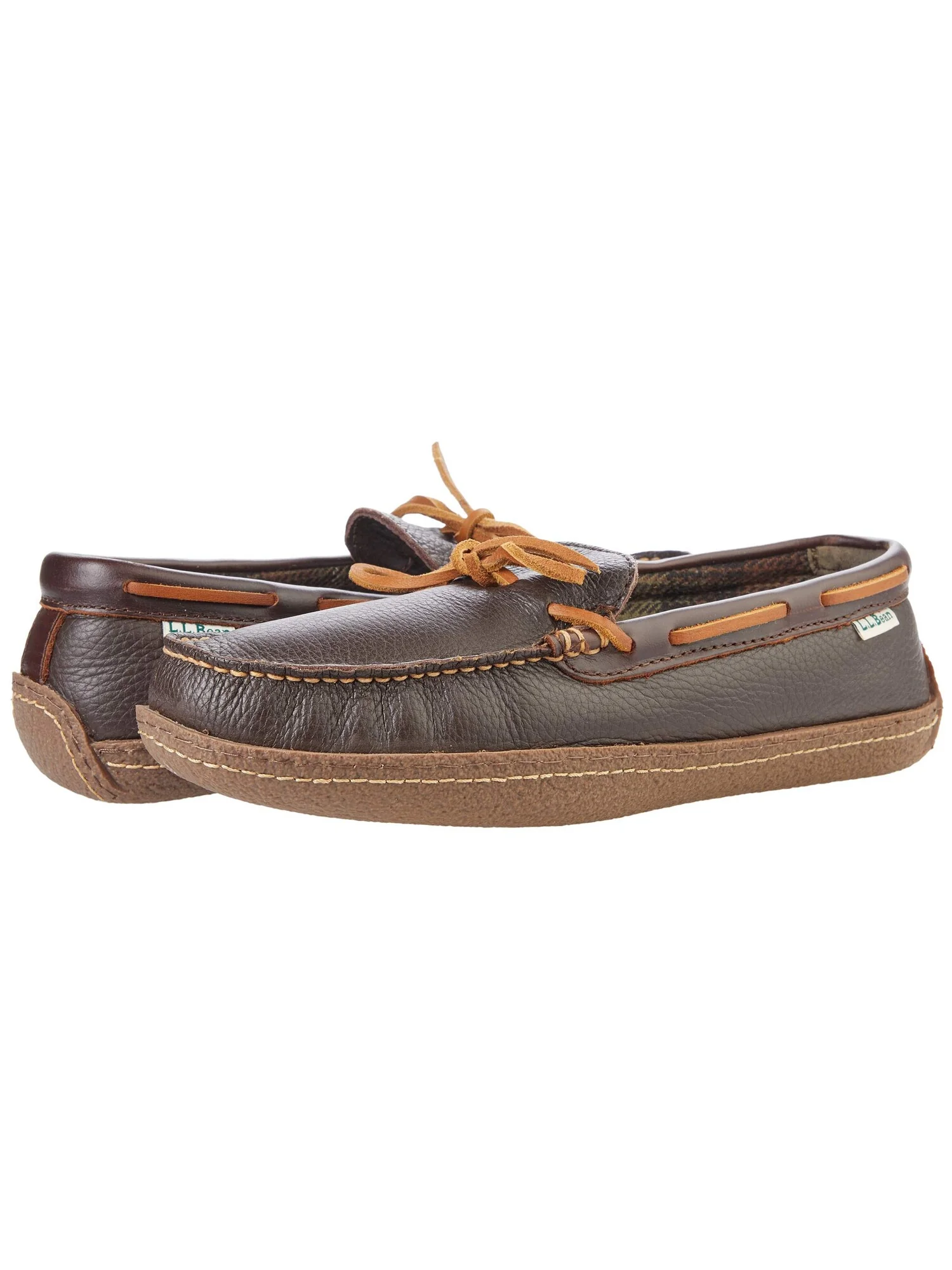 Тапочки L.L.Bean Hand Sewn Slippers Flannel-Lined — изображение 1 из 4, коричневый