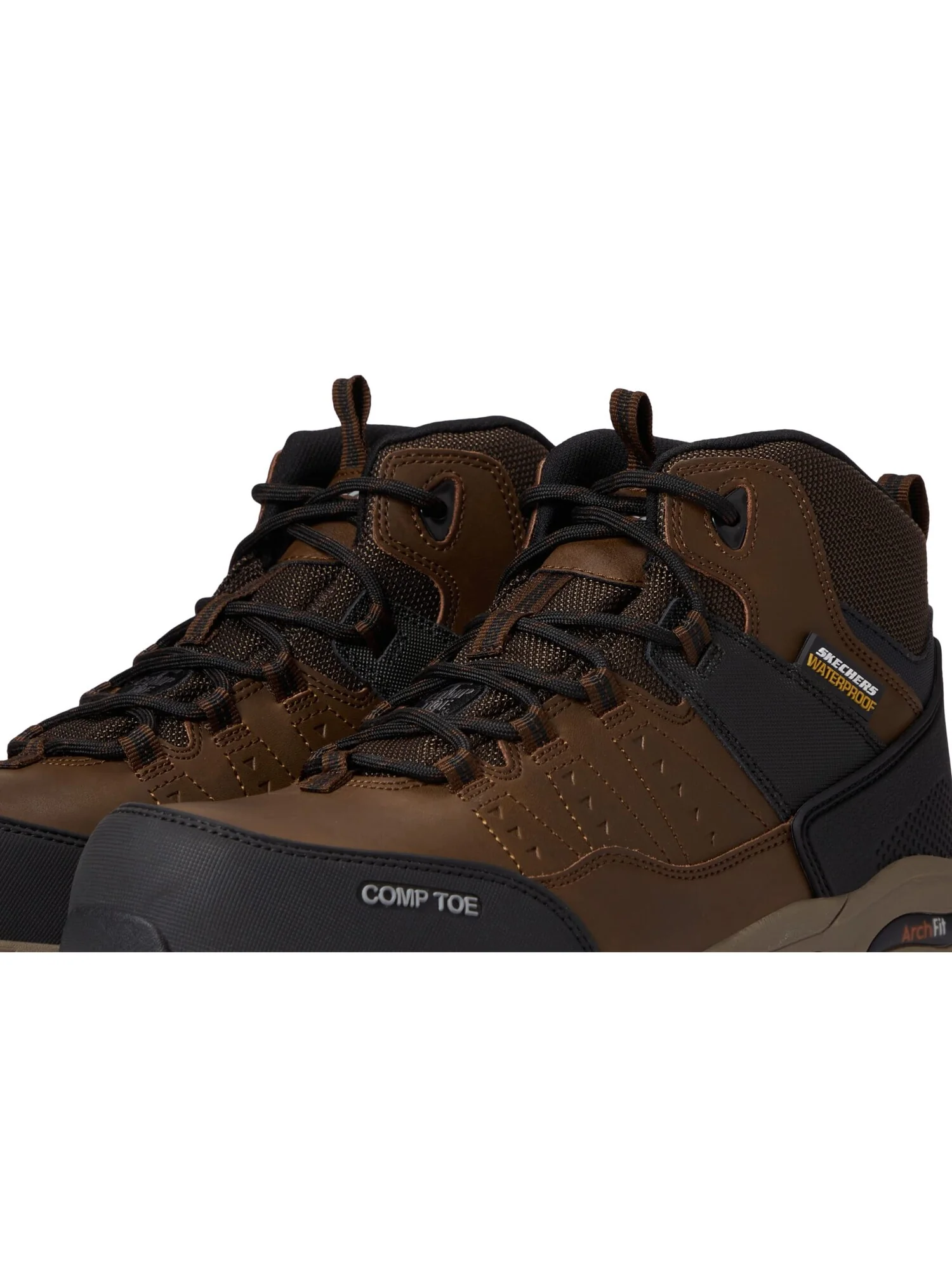 Ботинки SKECHERS Work Arch Fit Tarver Comp Toe — изображение 2 из 6, коричневый