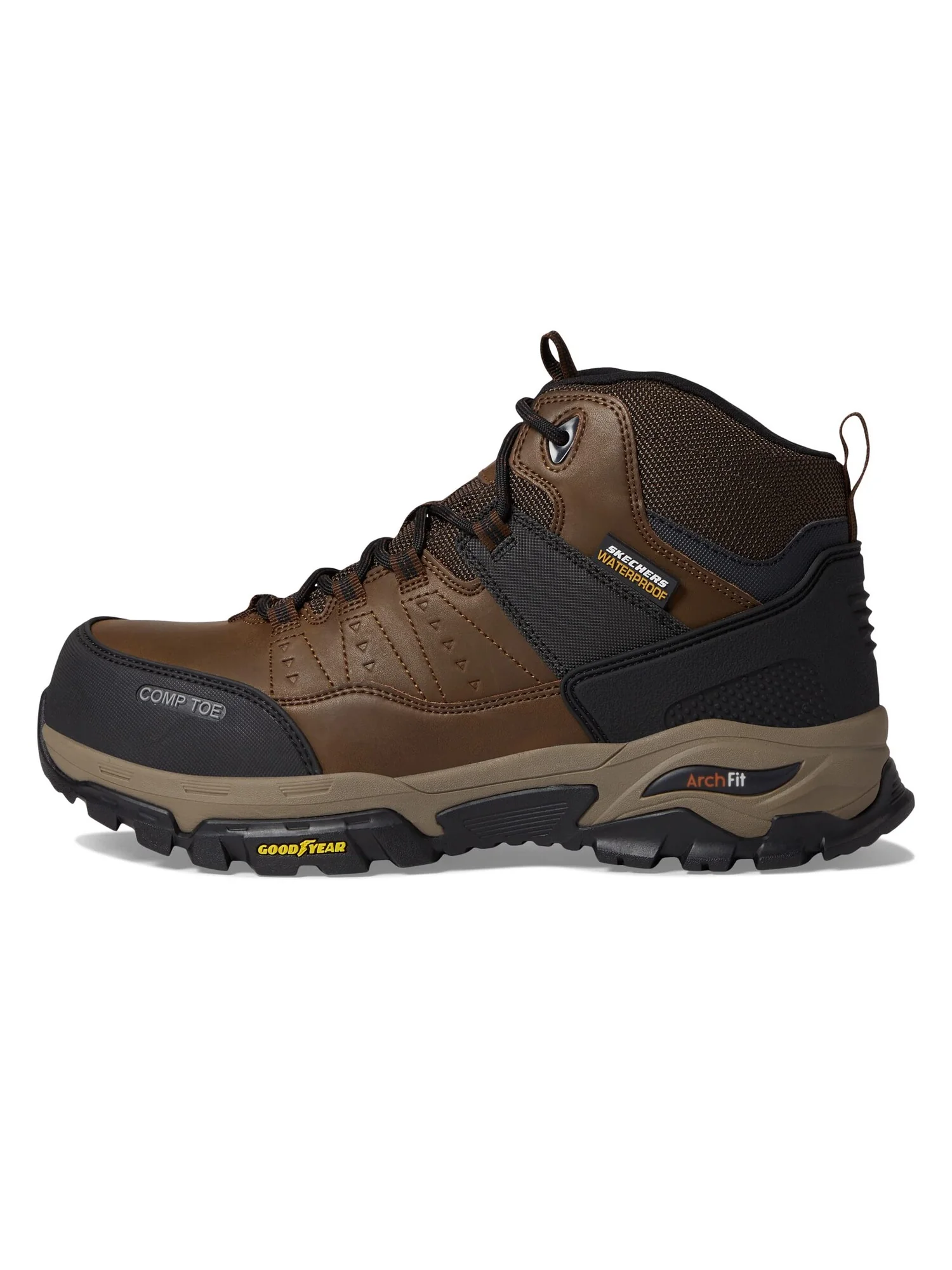 Ботинки SKECHERS Work Arch Fit Tarver Comp Toe — изображение 5 из 6, коричневый