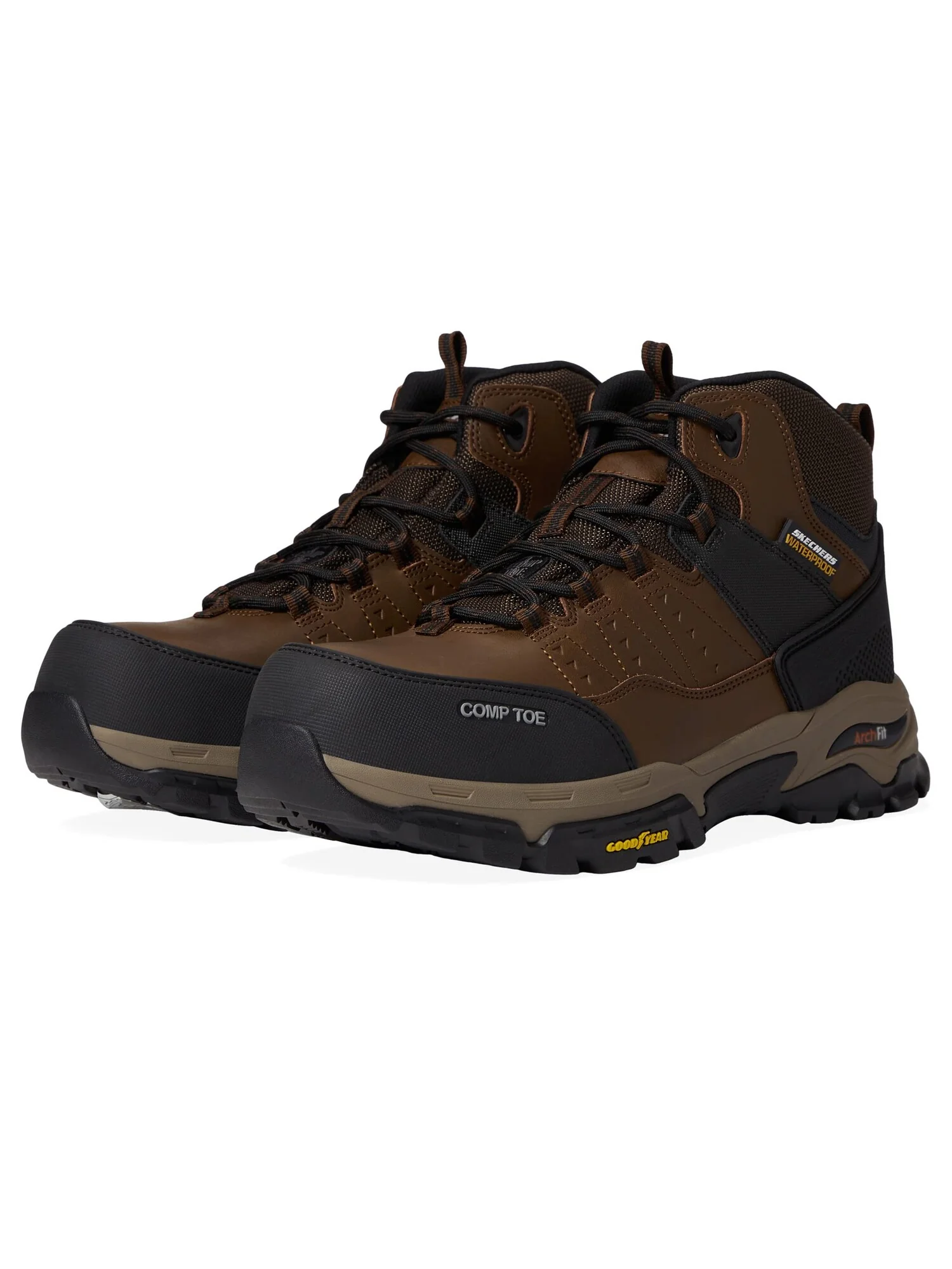 Ботинки SKECHERS Work Arch Fit Tarver Comp Toe — изображение 6 из 6, коричневый
