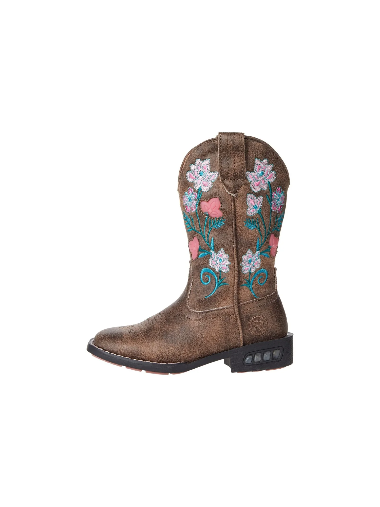 Ботинки Roper Kids Dazzle Floral Lights (Toddler/Little Kid) — изображение 2 из 6, коричневый