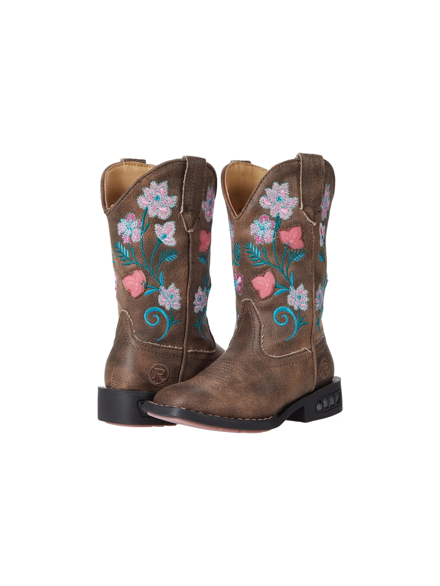 Ботинки Roper Kids Dazzle Floral Lights (Toddler/Little Kid) — изображение 5 из 6, коричневый