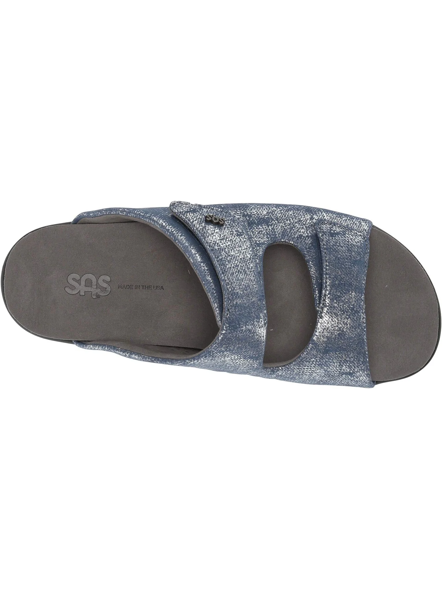 Сандалии SAS Cozy Adjustable Comfort Slide — изображение 2 из 4, серебристый/синий