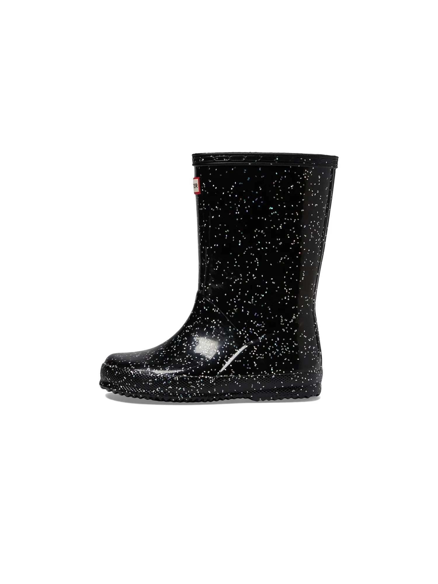 Ботинки Hunter Kids Original First Classic Giant Glitter Wellington Boots (Toddler/Little Kid) — изображение 4 из 6, черный