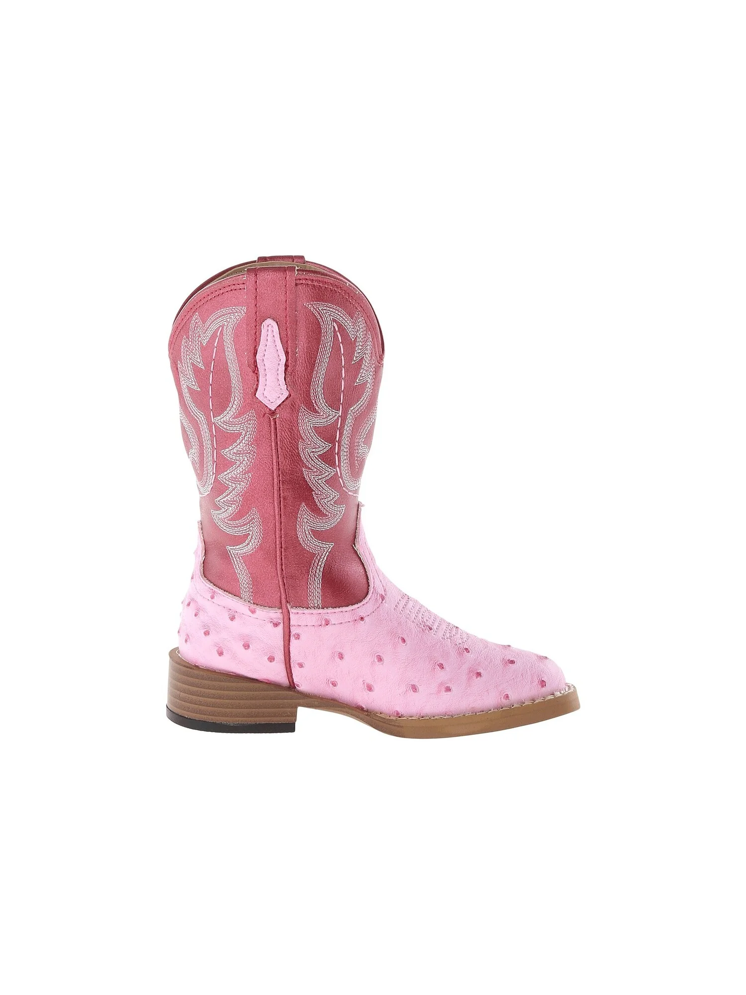 Ботинки Roper Kids Square Toe Ostrich (Toddler/Little Kid) — изображение 1 из 7, розовый/красный