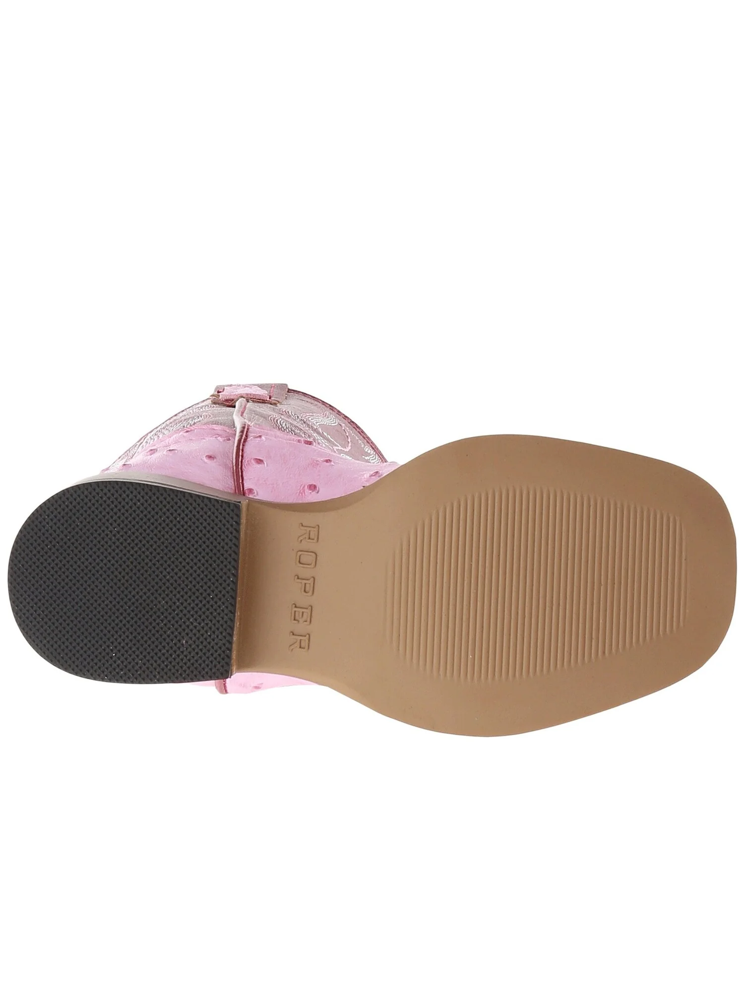 Ботинки Roper Kids Square Toe Ostrich (Toddler/Little Kid) — изображение 2 из 7, розовый/красный