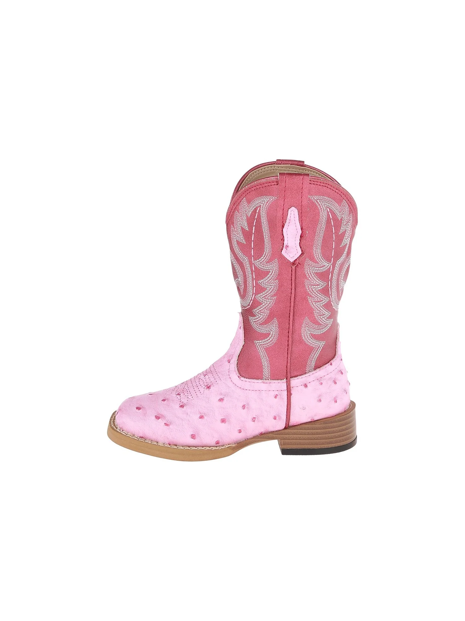 Ботинки Roper Kids Square Toe Ostrich (Toddler/Little Kid) — изображение 4 из 7, розовый/красный