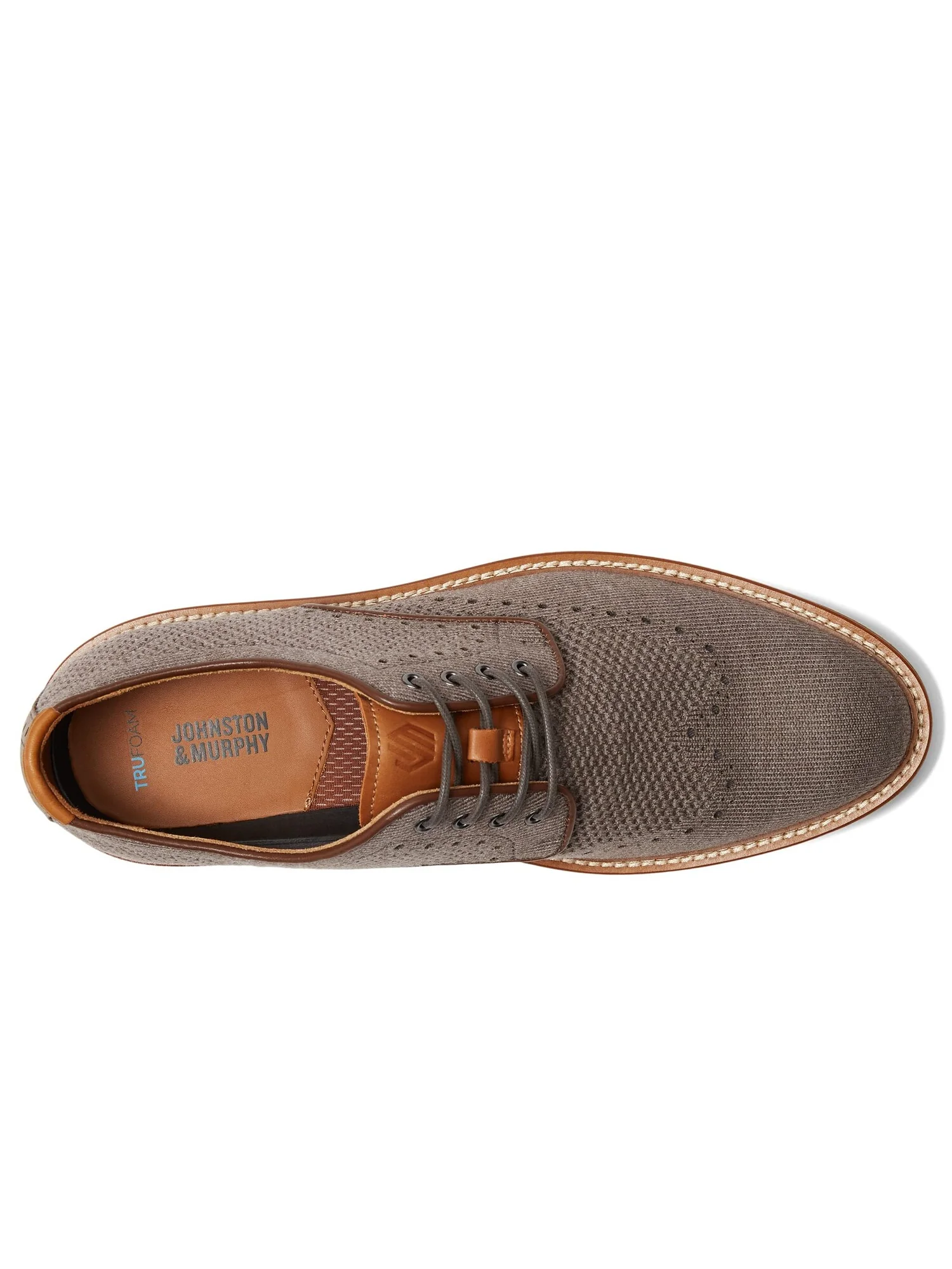 Оксфорды Johnston & Murphy Upton Knit Wing Tip — изображение 4 из 4, серый