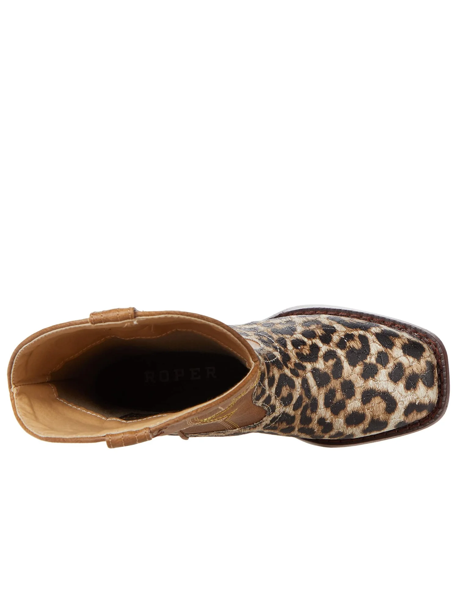 Ботинки Roper Kids Glitter Leopard (Toddler/Little Kid) — изображение 3 из 6, бежевый