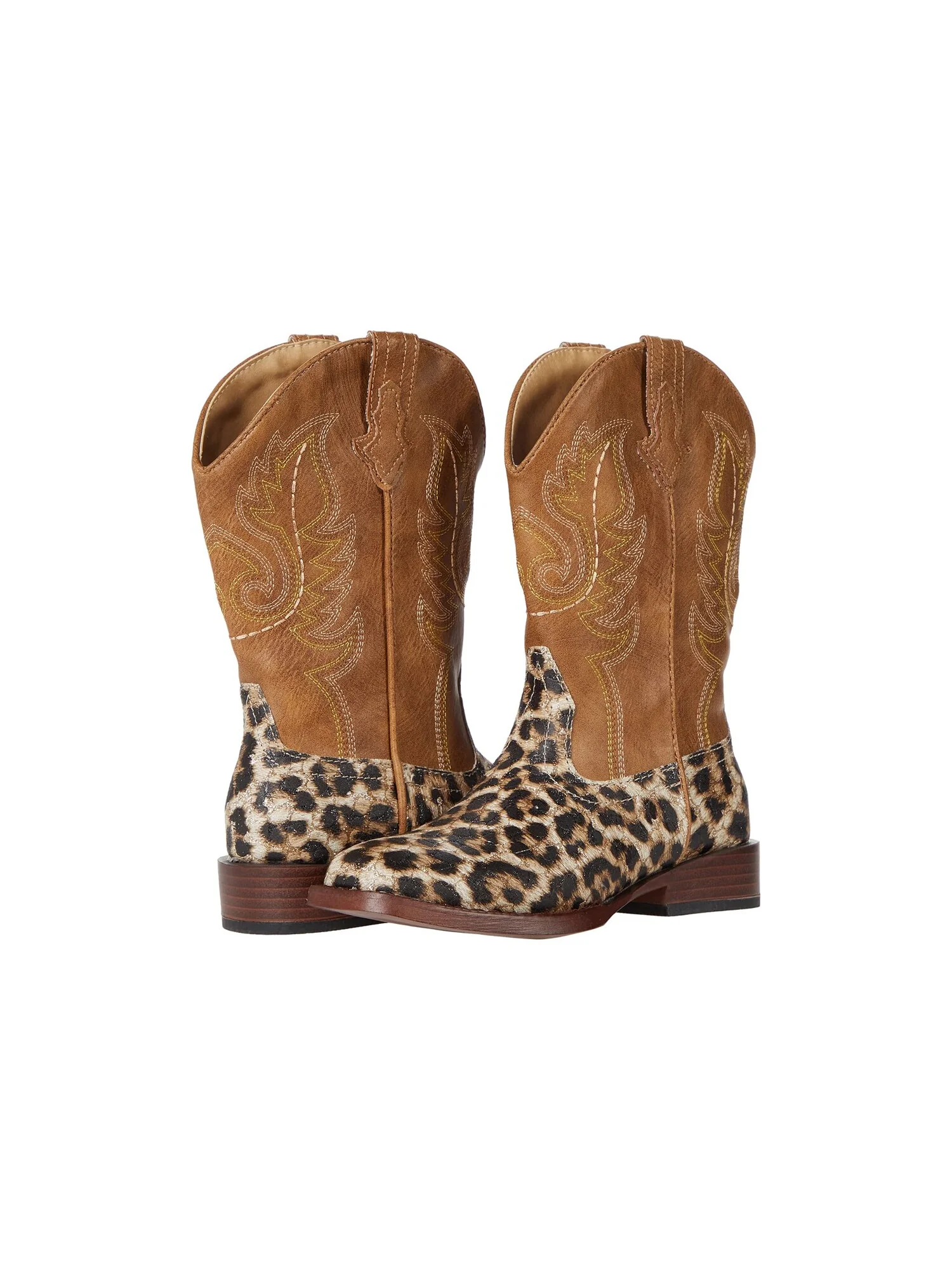 Ботинки Roper Kids Glitter Leopard (Toddler/Little Kid) — изображение 6 из 6, бежевый