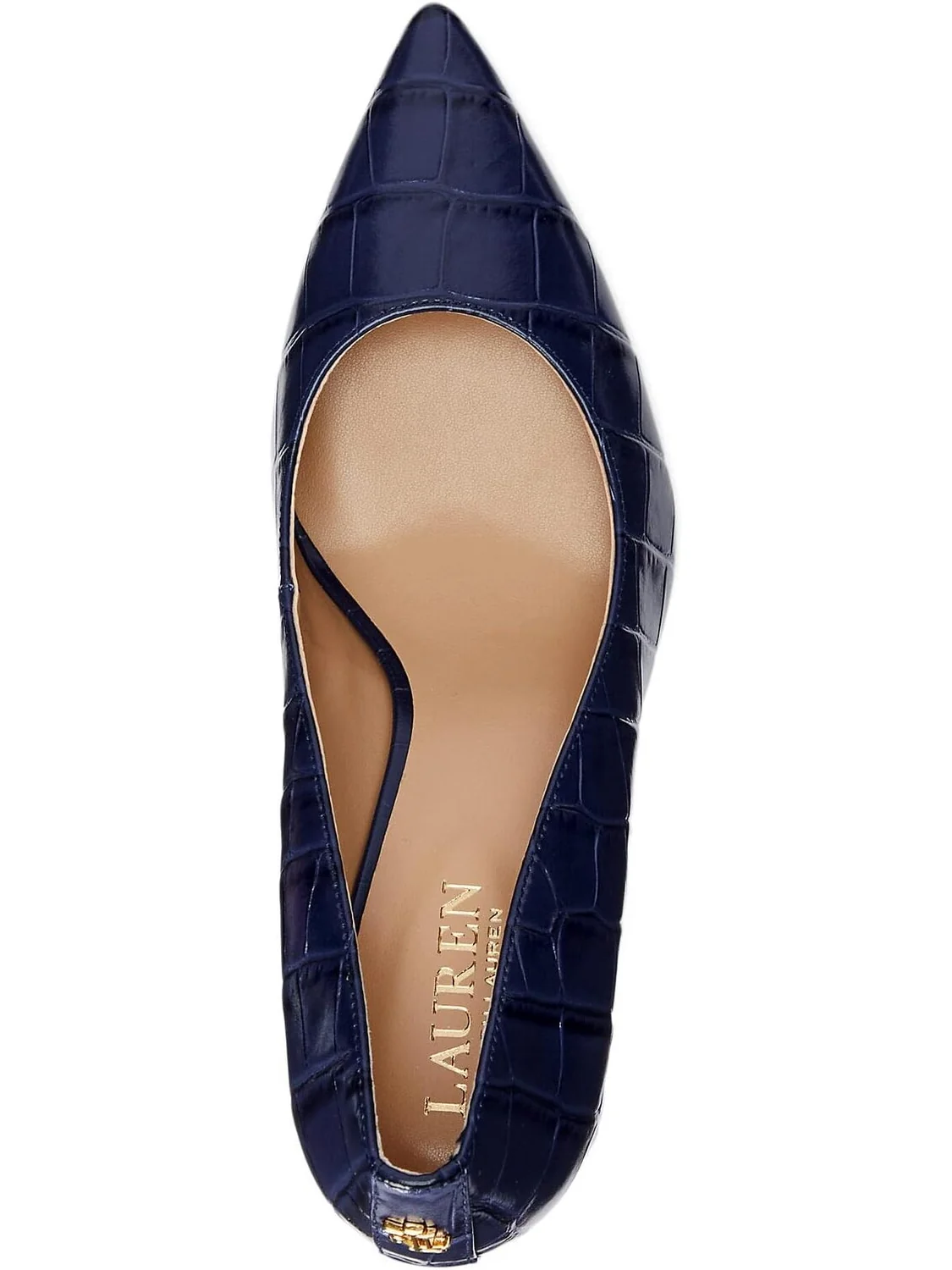 Туфли LAUREN Ralph Lauren Lanette Crocodile Embossed Leather Pumps — изображение 2 из 4, темно-синий