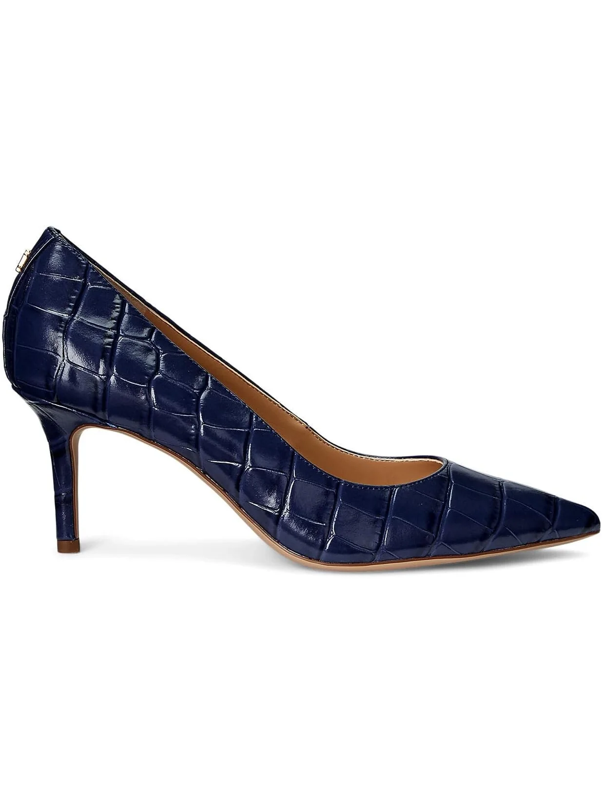 Туфли LAUREN Ralph Lauren Lanette Crocodile Embossed Leather Pumps — изображение 3 из 4, темно-синий