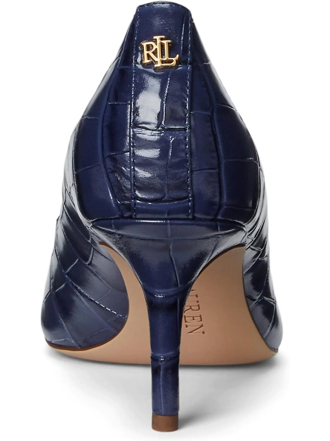 Туфли LAUREN Ralph Lauren Lanette Crocodile Embossed Leather Pumps — изображение 4 из 4, темно-синий