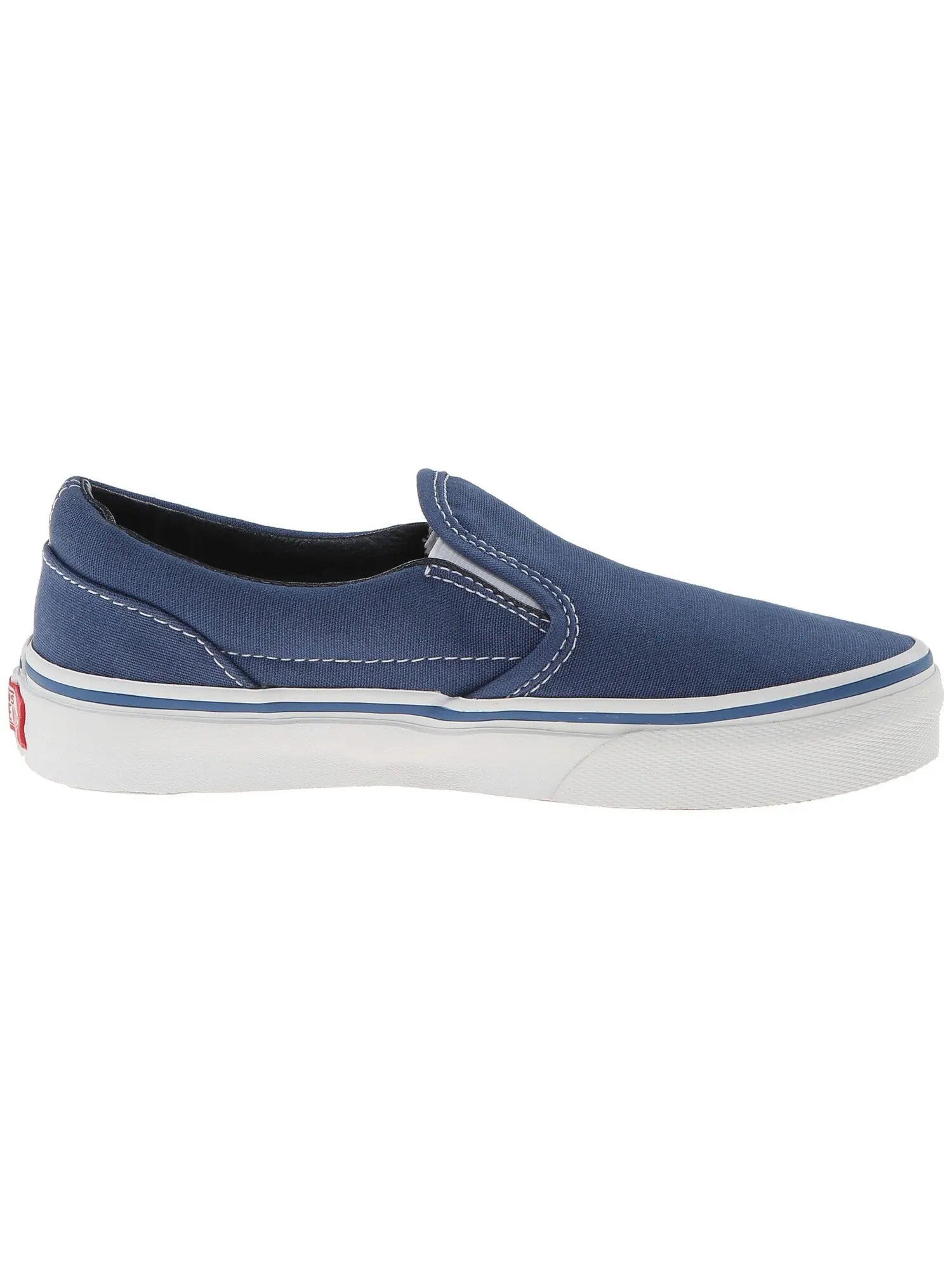 Кроссовки Vans Kids Classic Slip-On (Little Kid/Big Kid) — изображение 2 из 7, темно-синий/белый
