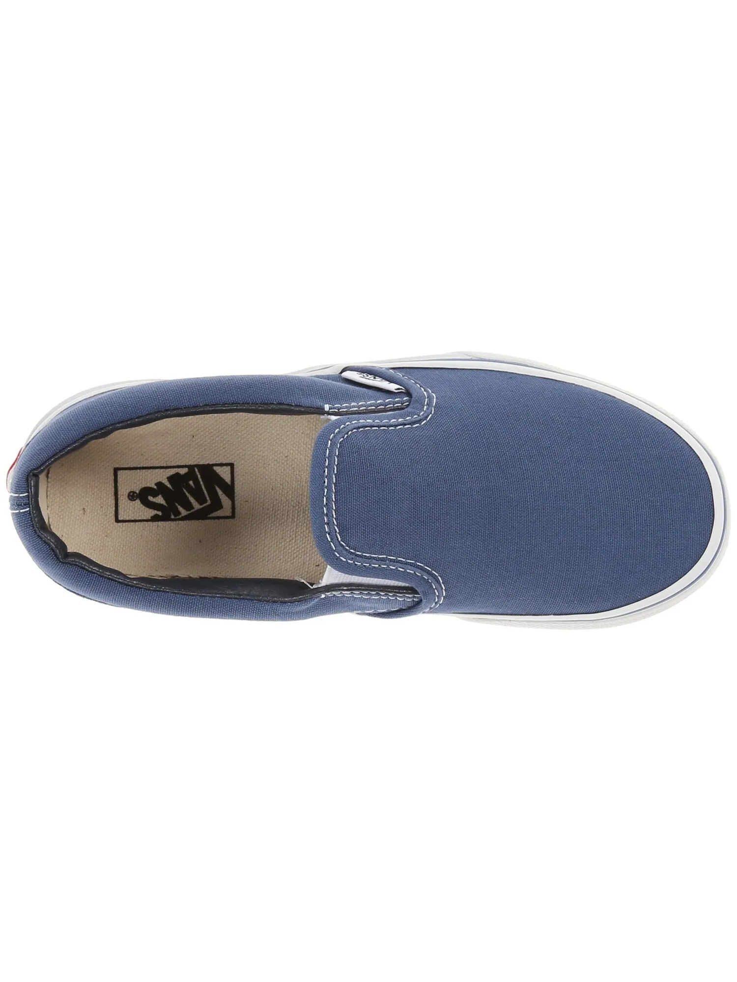 Кроссовки Vans Kids Classic Slip-On (Little Kid/Big Kid) — изображение 3 из 7, темно-синий/белый