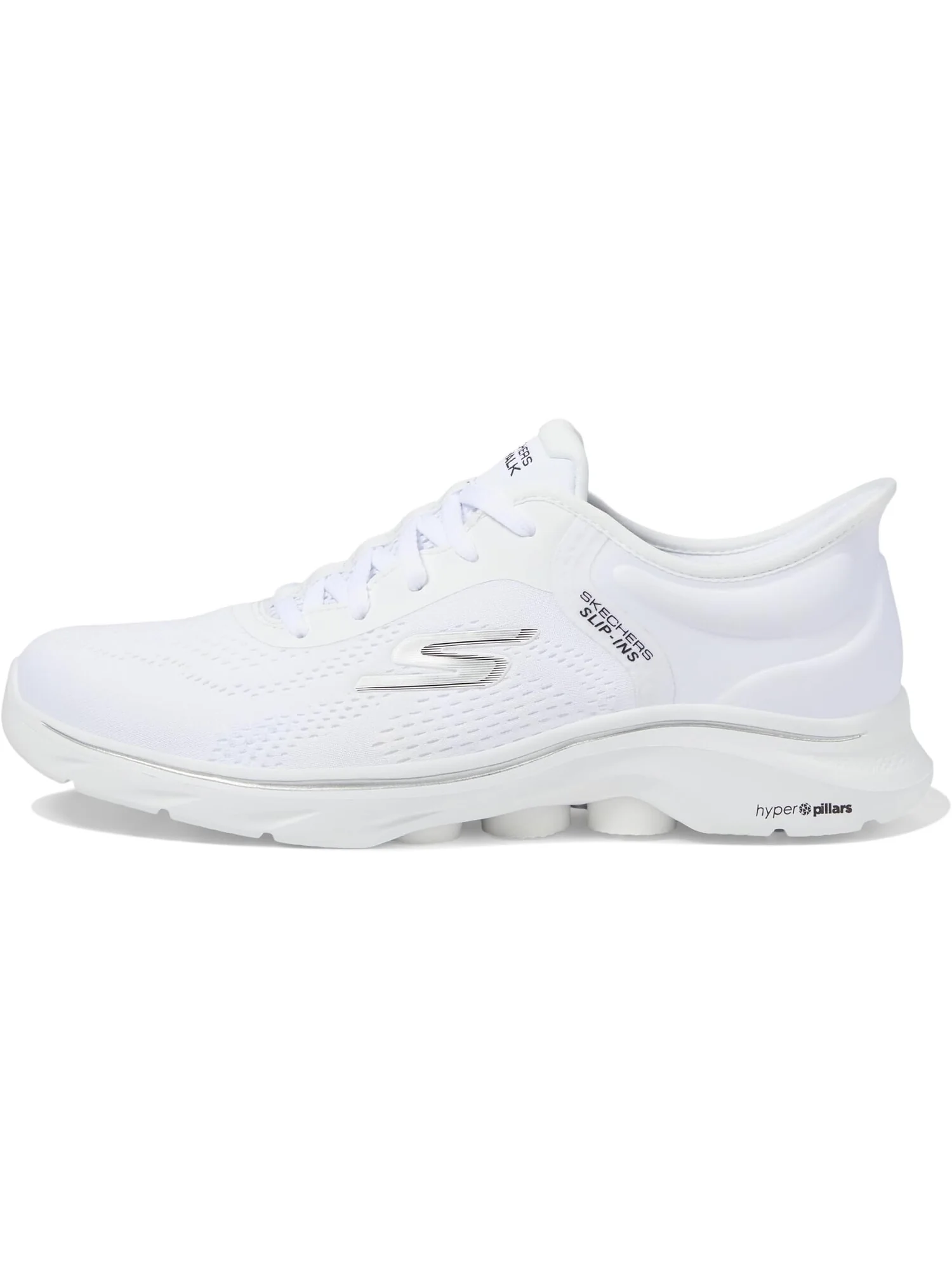 Кроссовки SKECHERS Performance Go Walk 7 Valin Hands Free Slip-Ins — изображение 4 из 4, белый/черный