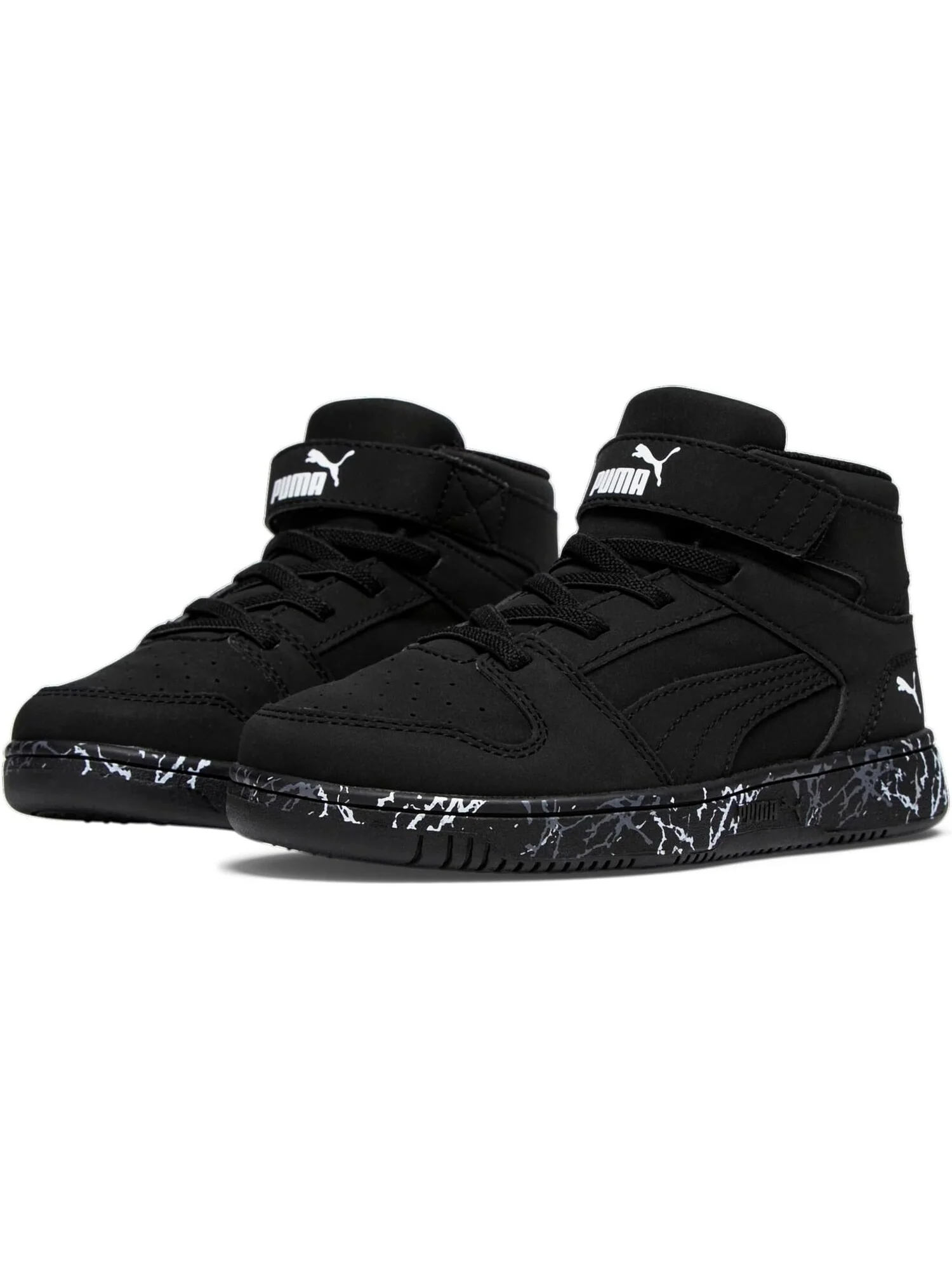 Кроссовки Rebound Layup Nubuck Mountain Park Hook-and-Loop Preschool PUMA — черный