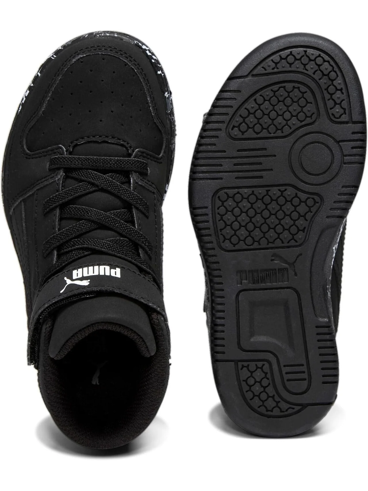 Кроссовки Rebound Layup Nubuck Mountain Park Hook-and-Loop Preschool PUMA — изображение 2 из 4, черный/черный