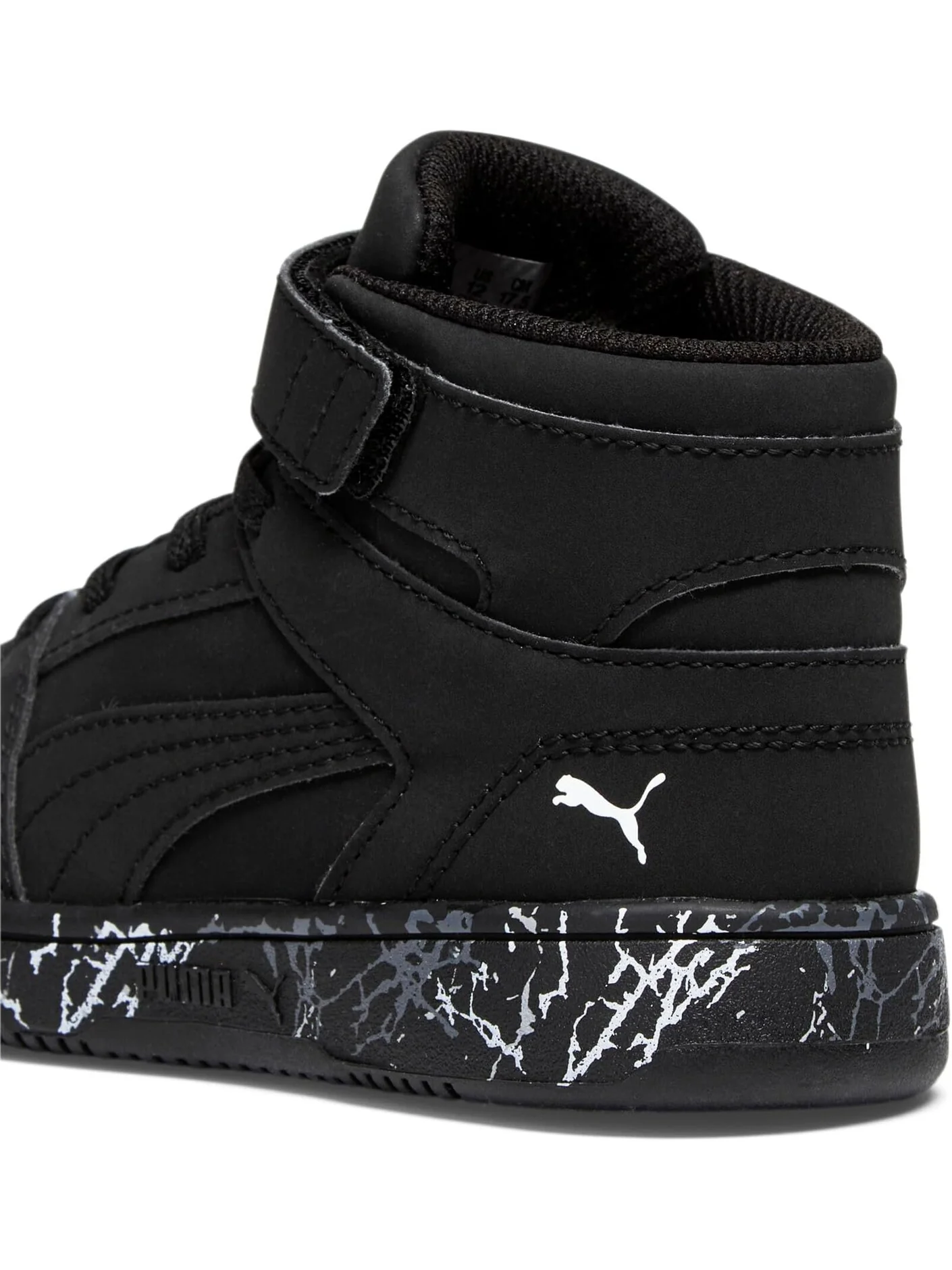 Кроссовки Rebound Layup Nubuck Mountain Park Hook-and-Loop Preschool PUMA — изображение 3 из 4, черный/черный