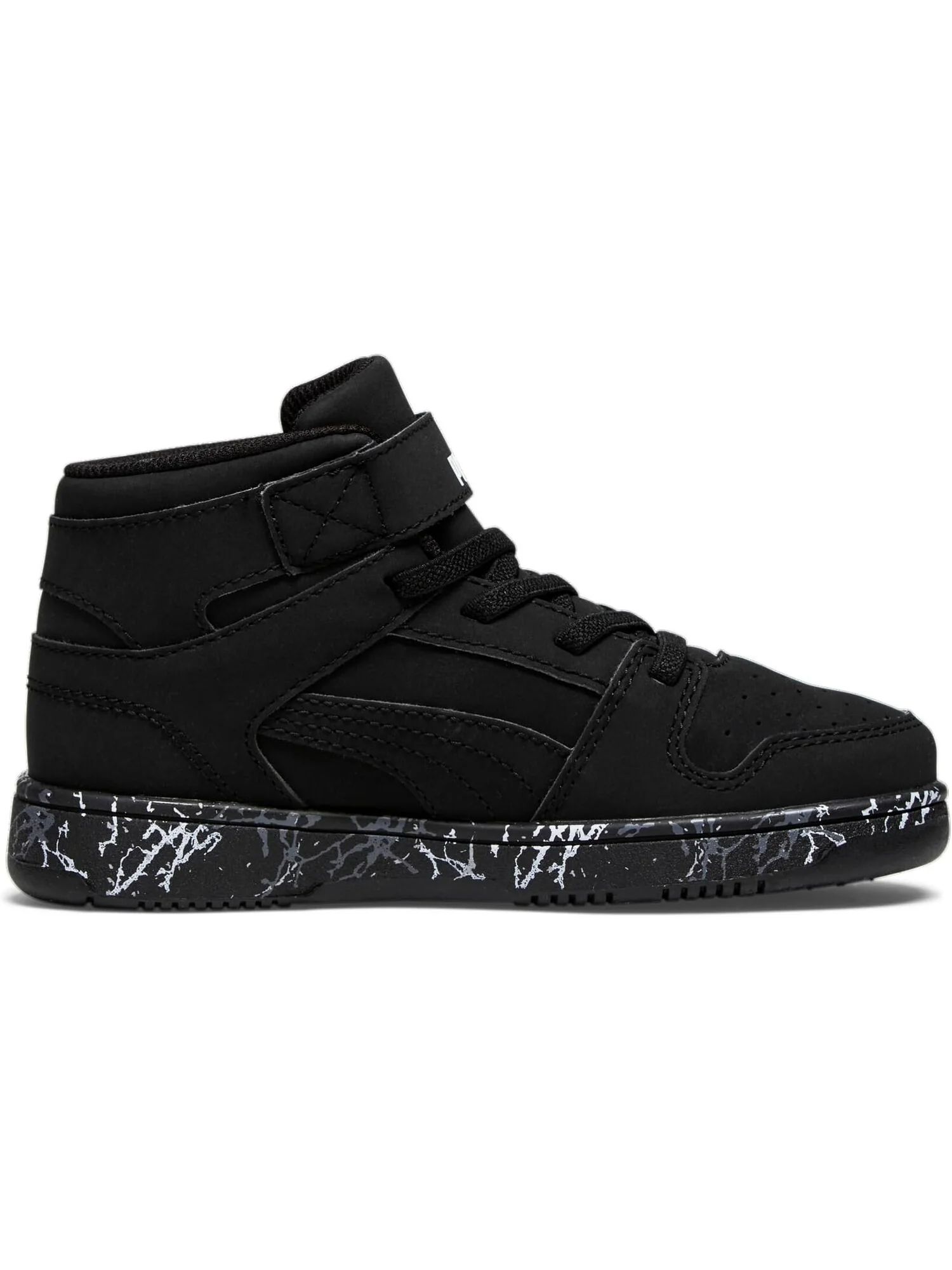 Кроссовки Rebound Layup Nubuck Mountain Park Hook-and-Loop Preschool PUMA — изображение 4 из 4, черный/черный