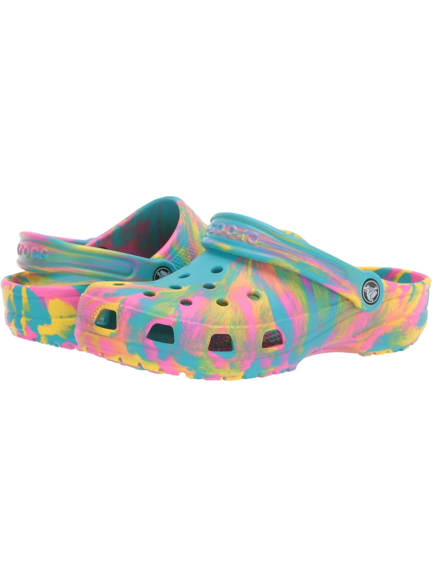 Сабо Classic Marbled Tie-Dye Clog Crocs — изображение 1 из 7, голубой/мульти