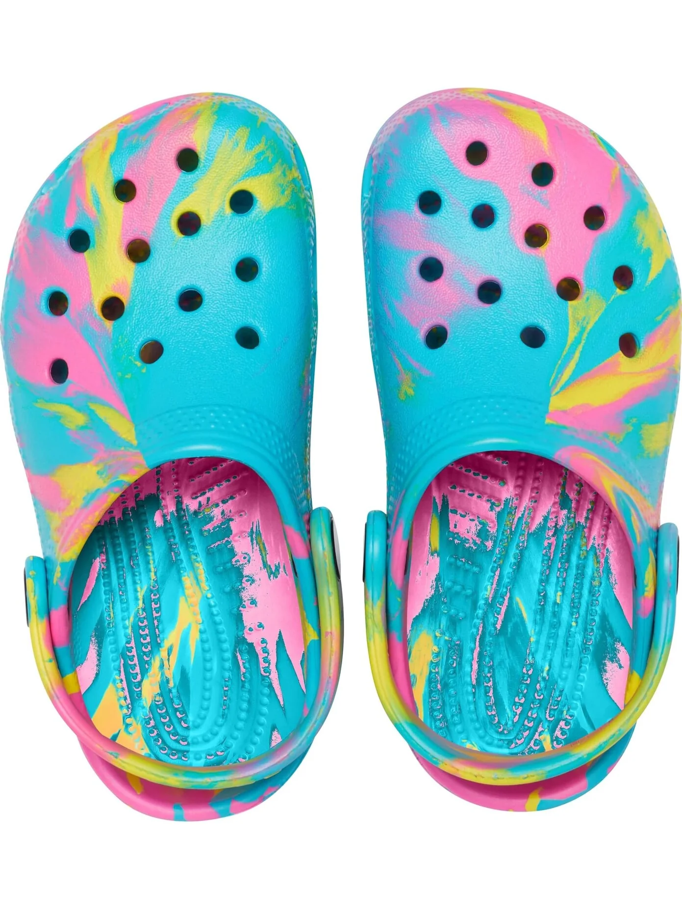 Сабо Classic Marbled Tie-Dye Clog Crocs — изображение 2 из 7, голубой/мульти