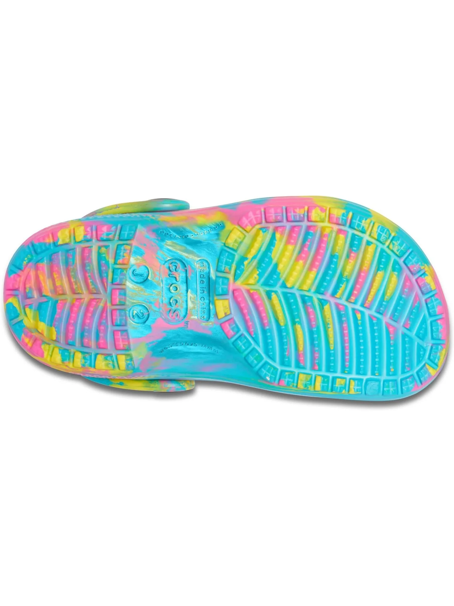 Сабо Classic Marbled Tie-Dye Clog Crocs — изображение 3 из 7, голубой/мульти