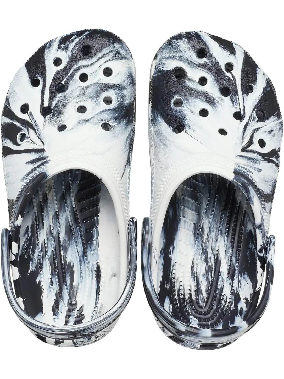 Сабо Classic Marbled Tie-Dye Clog Crocs — изображение 2 из 6, черный/белый