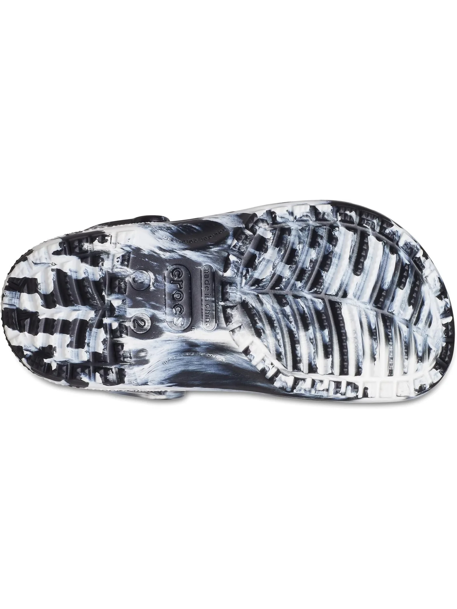 Сабо Classic Marbled Tie-Dye Clog Crocs — изображение 3 из 6, черный/белый