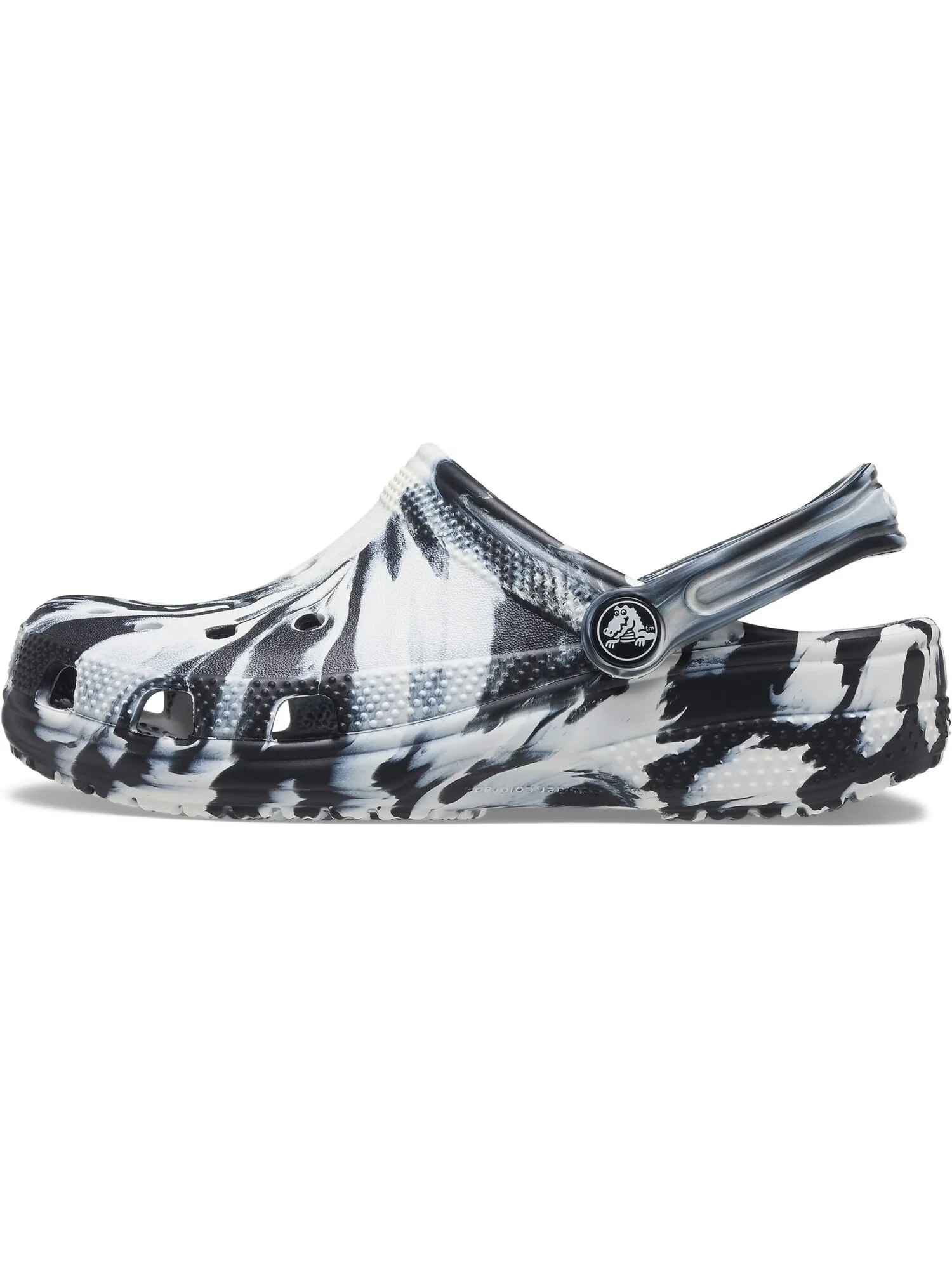 Сабо Classic Marbled Tie-Dye Clog Crocs — изображение 4 из 6, черный/белый