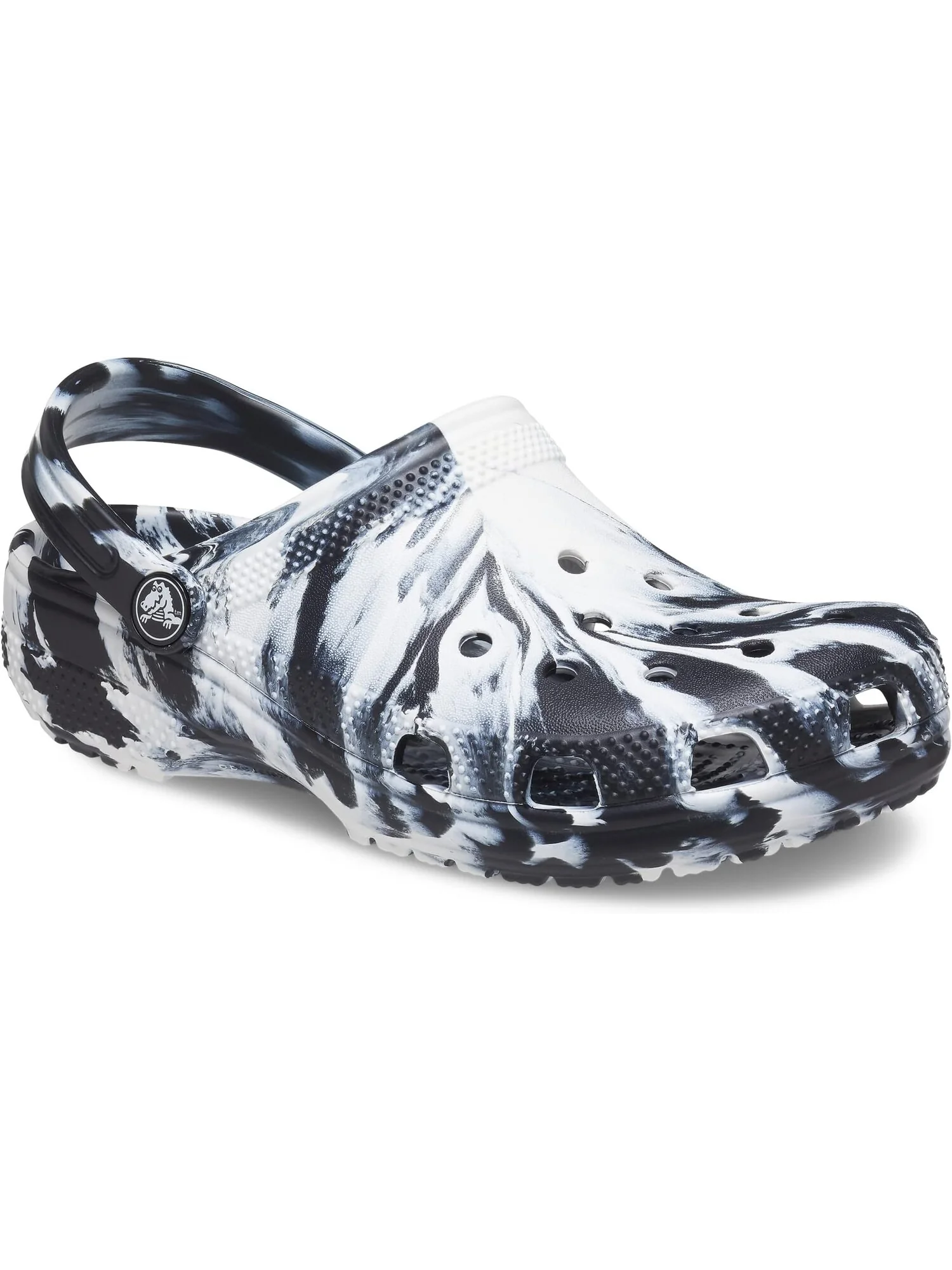 Сабо Classic Marbled Tie-Dye Clog Crocs — изображение 6 из 6, черный/белый
