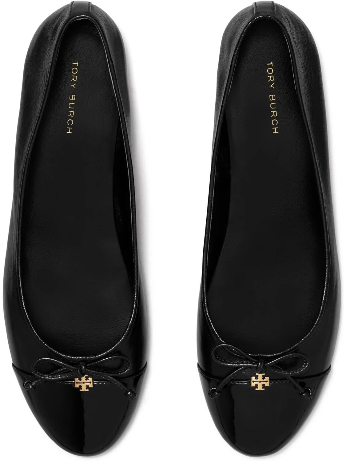Балетки Cap-Toe Ballet Tory Burch — изображение 2 из 4, черный/черный