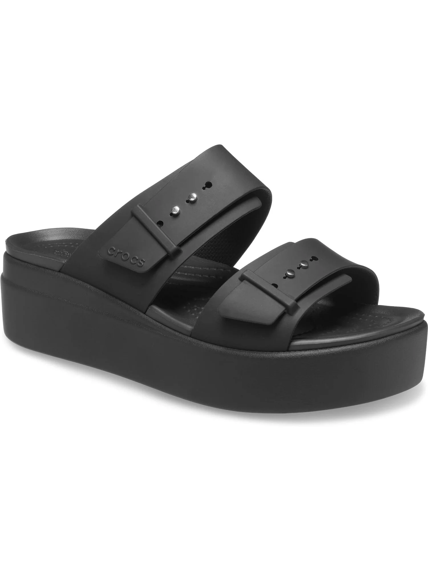 Сандалии на плоской подошве Brooklyn Buckle Low Wedge Crocs