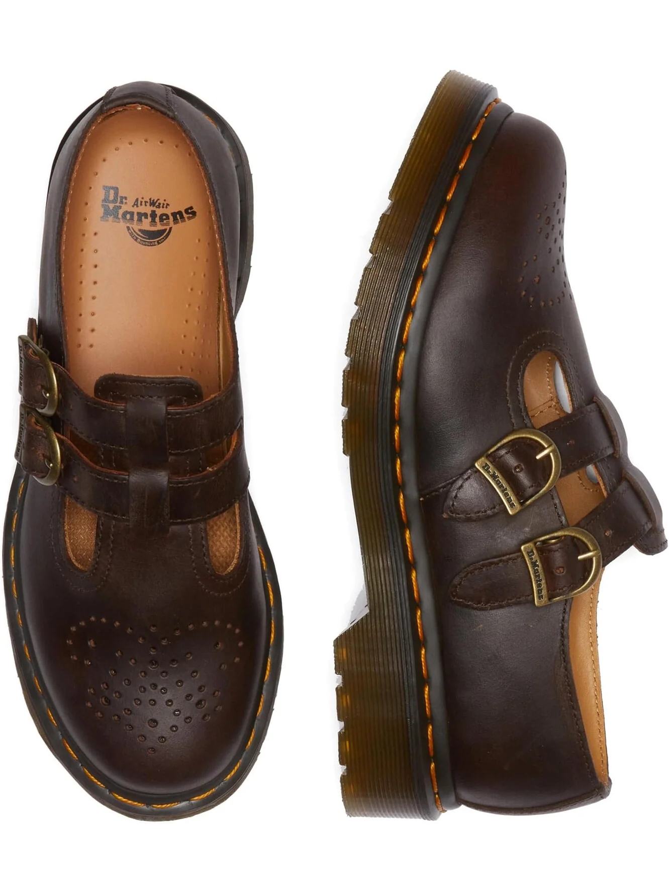 Туфли на плоской подошве Dr. Martens 8065 Mary Jane — изображение 2 из 4, коричневый