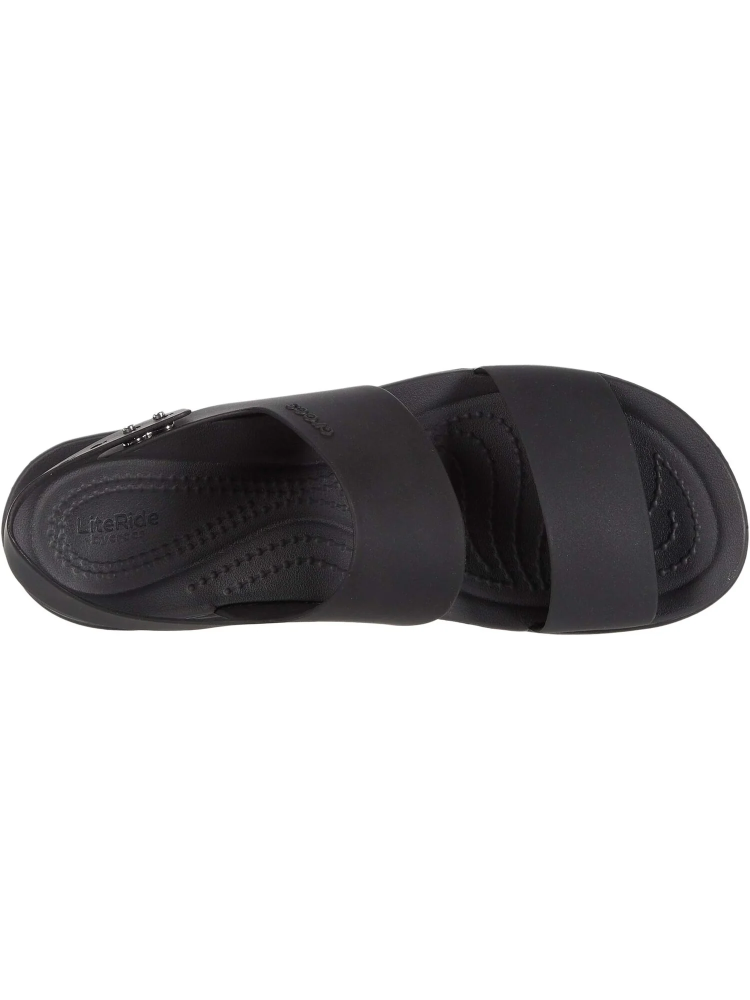 Сандалии на плоской подошве Brooklyn Low Wedge Crocs — изображение 2 из 7, черный/черный