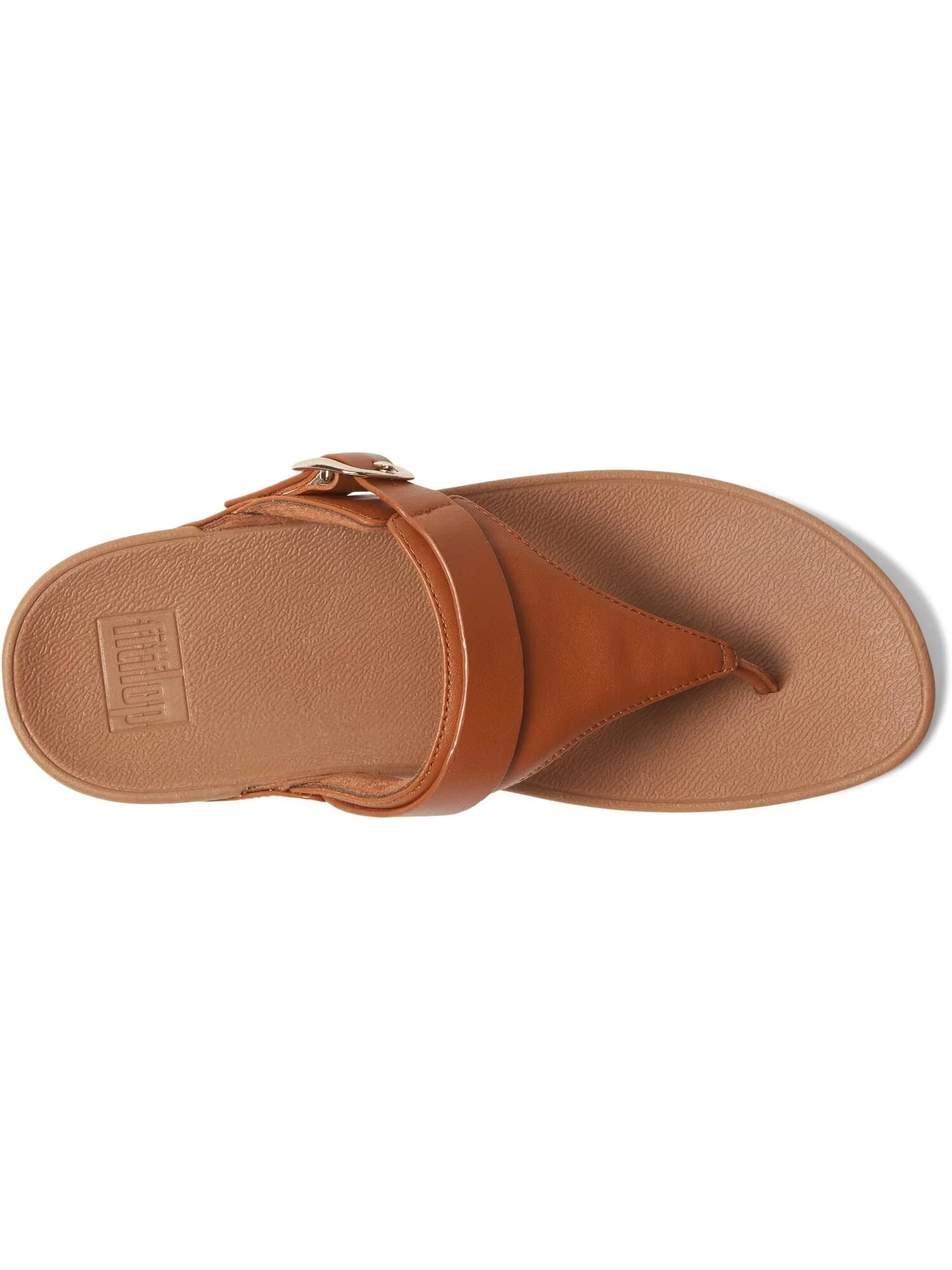 Шлепанцы Lulu Adjustable Leather Toe Post Sandals FitFlop — изображение 2 из 6, светлый бежевый