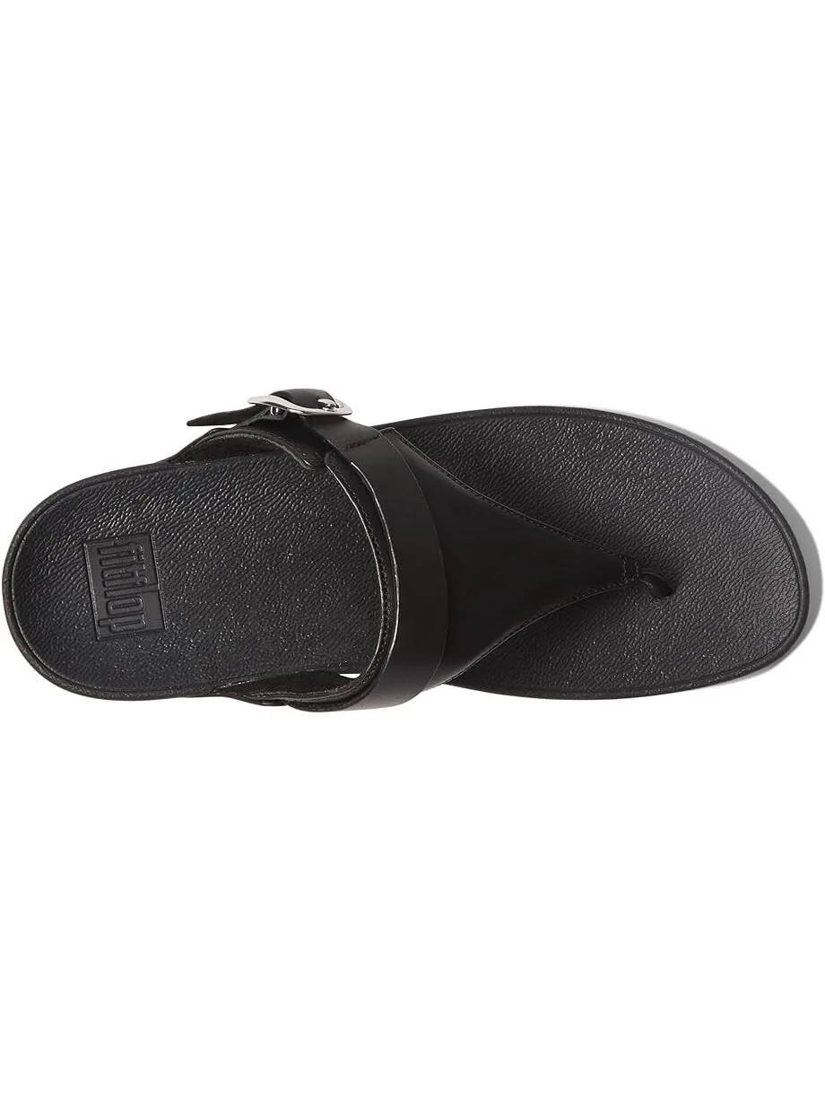 Сандалии FitFlop Lulu Adjustable Leather Toe Post Sandals — изображение 2 из 5, черный
