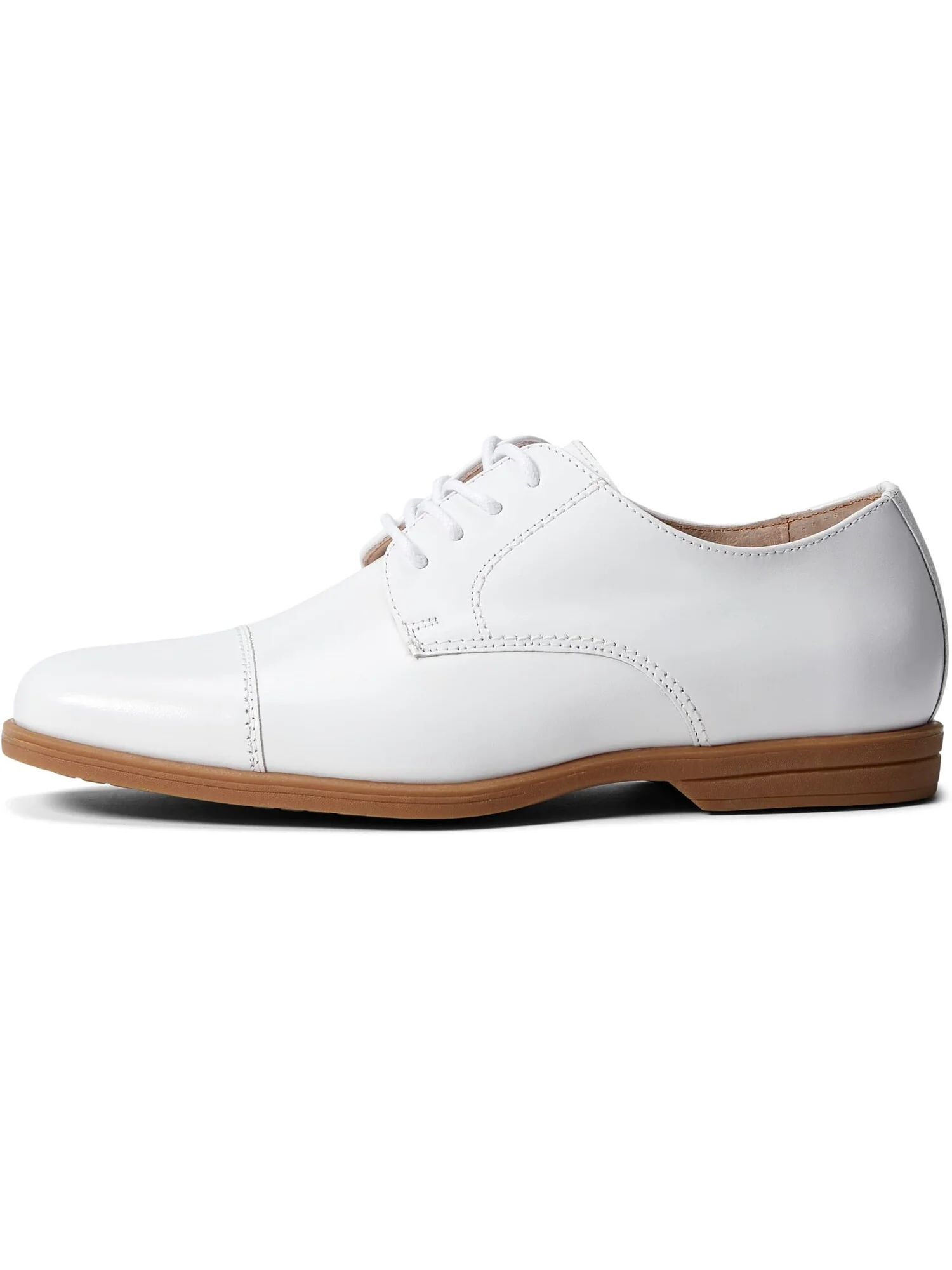 Оксфорды Reveal Cap Toe Ox, Jr. Florsheim, белая гладкая кожа — изображение 4 из 6, белый