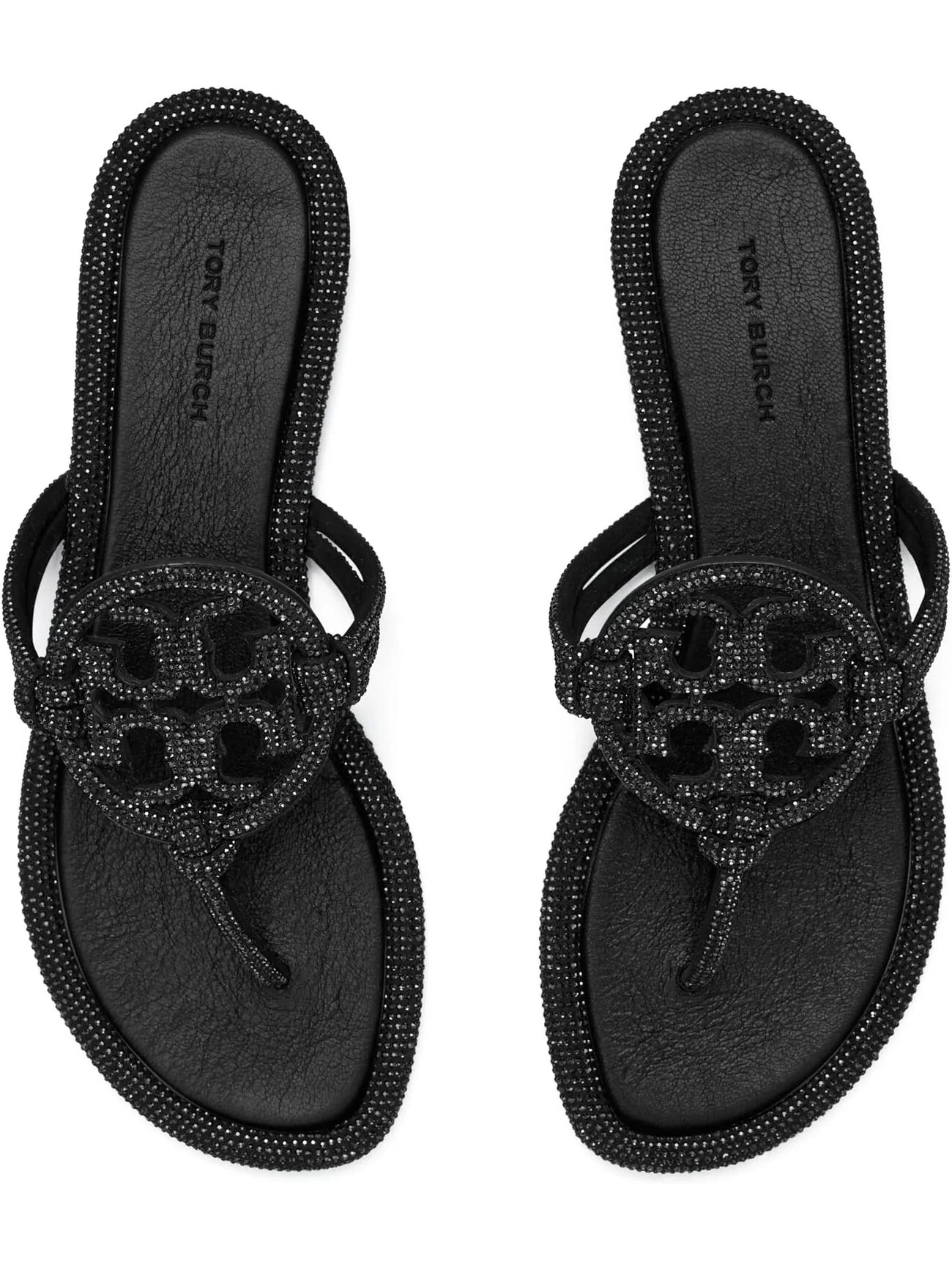 Сандалии на плоской подошве Miller Knotted Pave Tory Burch — изображение 2 из 4, черный