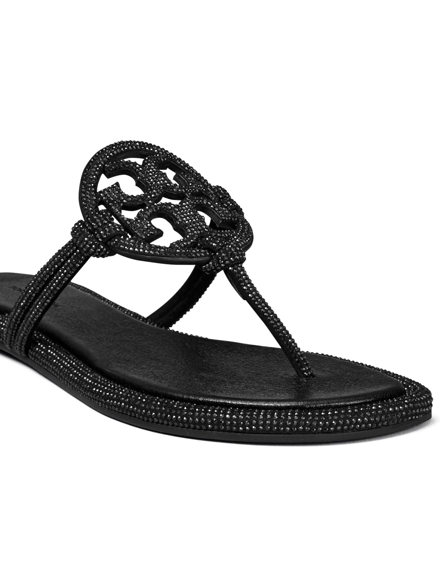 Сандалии на плоской подошве Miller Knotted Pave Tory Burch — изображение 4 из 4, черный