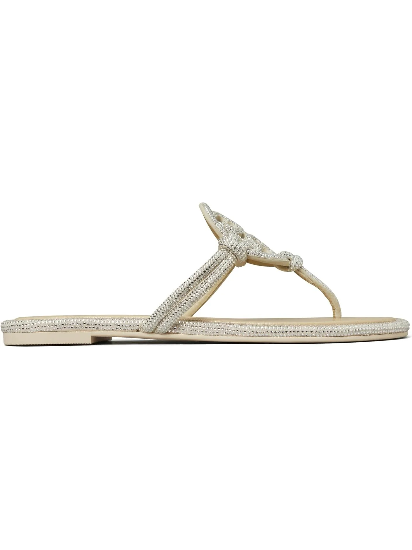 Сандалии на плоской подошве Miller Knotted Pave Tory Burch — изображение 3 из 4, серый