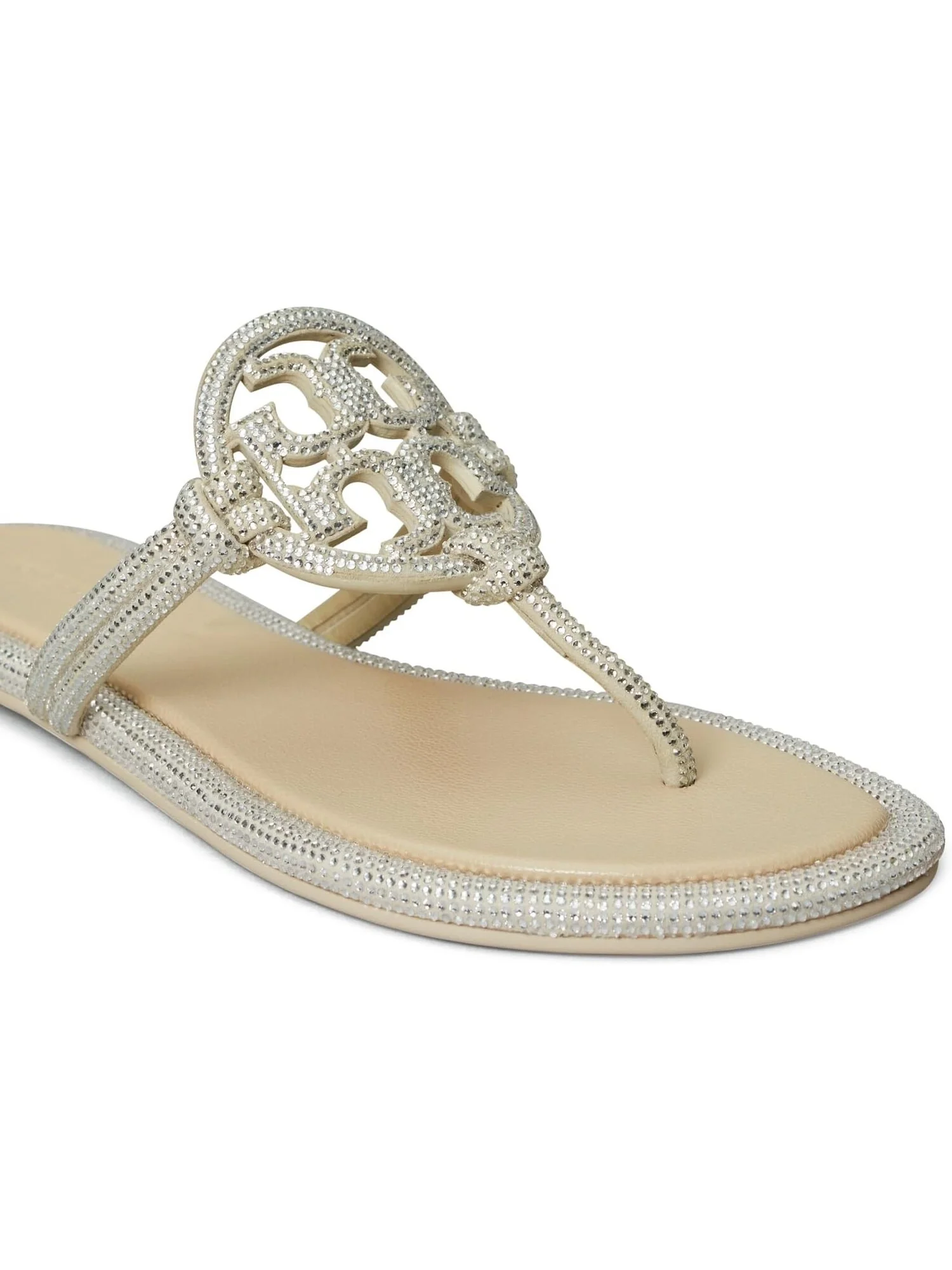 Сандалии на плоской подошве Miller Knotted Pave Tory Burch — изображение 4 из 4, серый
