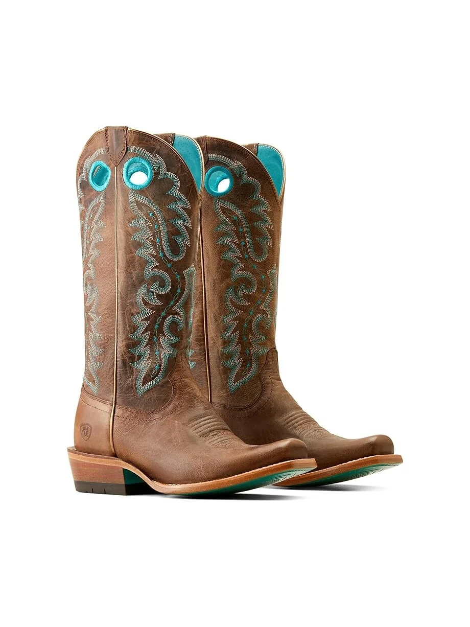 Сапоги женские Ariat Starlight ковбойские с вышивкой — изображение 1 из 5, коричневый/голубой