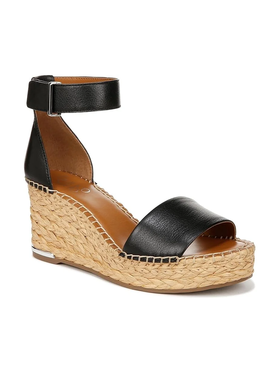 Сандалии Franco Sarto Clemens Raffia Espadrille Wedge Heel