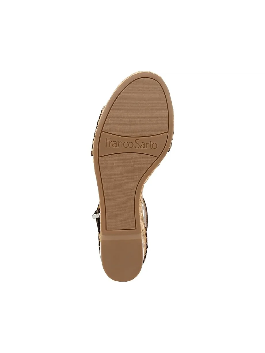 Сандалии Franco Sarto Clemens Raffia Espadrille Wedge Heel — изображение 3 из 4, черный