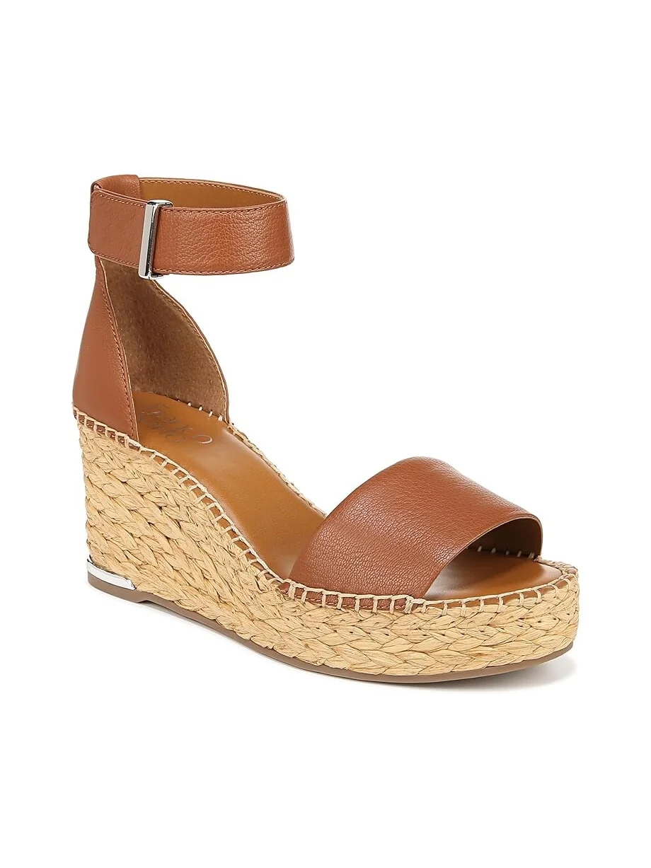 Сандалии Franco Sarto Clemens Raffia Espadrille Wedge Heel