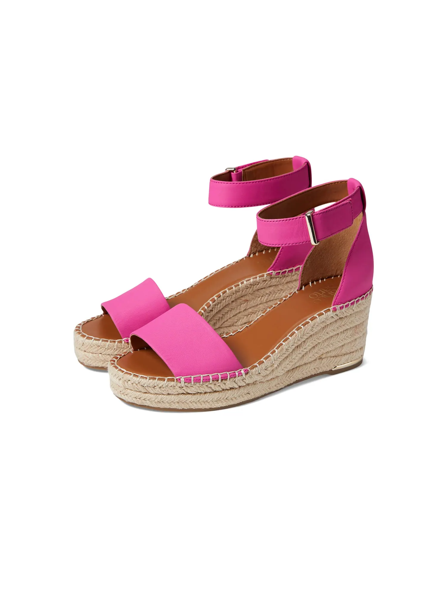 Туфли Franco Sarto Clemens Raffia Espadrille Wedge Heel Sandals — изображение 1 из 6, розовый