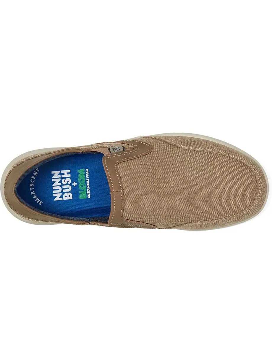 Мужские слипоны Nunn Bush Conway Ez Canvas Moccasin Toe Slip-On Easy Slip-In Loafer — изображение 2 из 6, серый